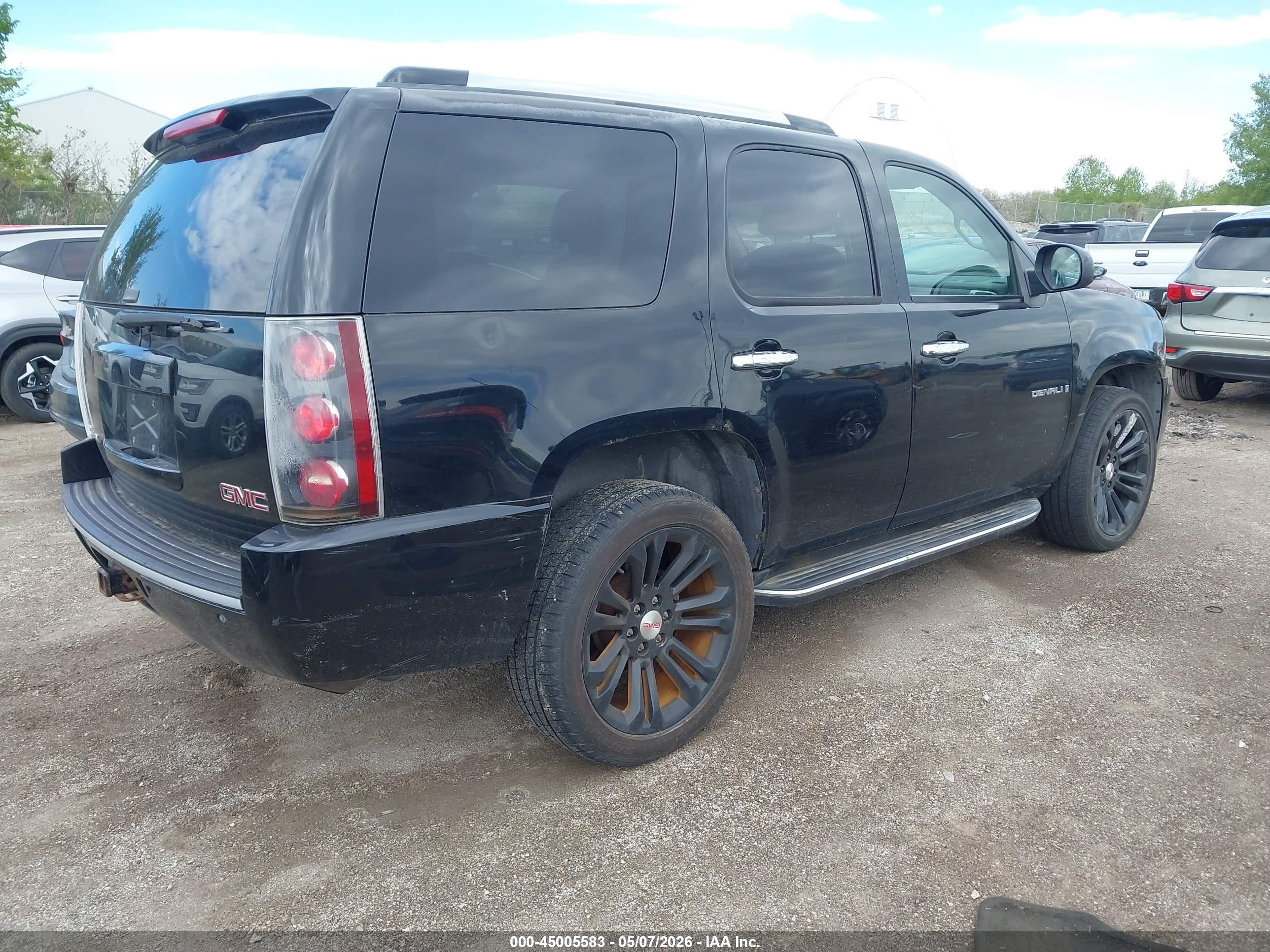 2007 Gmc Yukon Denali Black vin: 1GKFK63857J185034