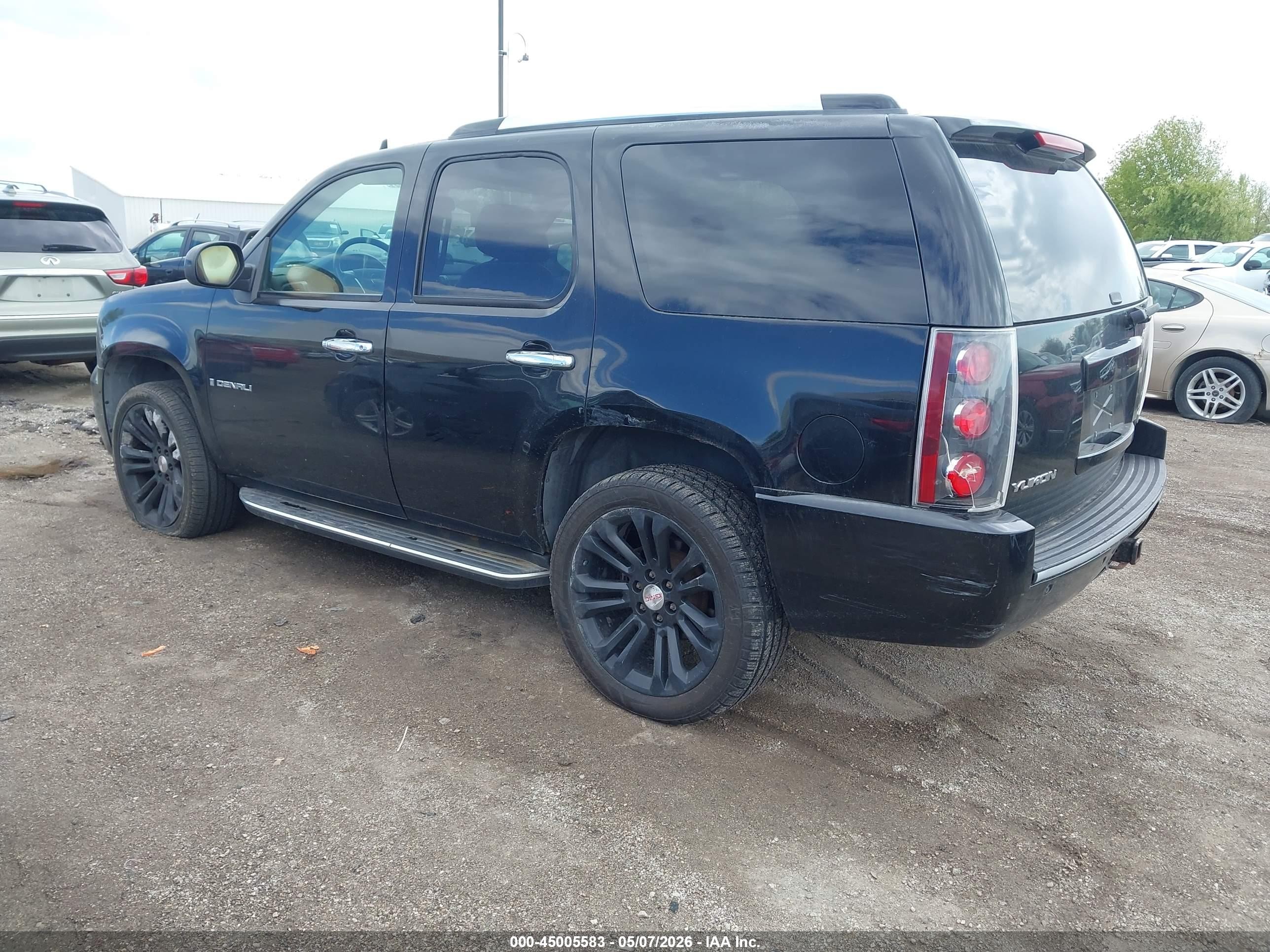 2007 Gmc Yukon Denali Black vin: 1GKFK63857J185034