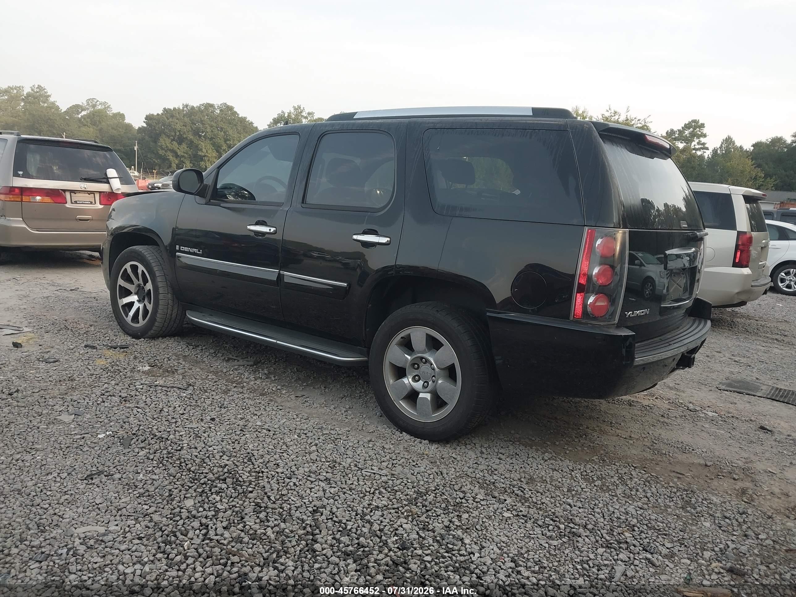 2008 Gmc Yukon Denali Black vin: 1GKFK63878J235997