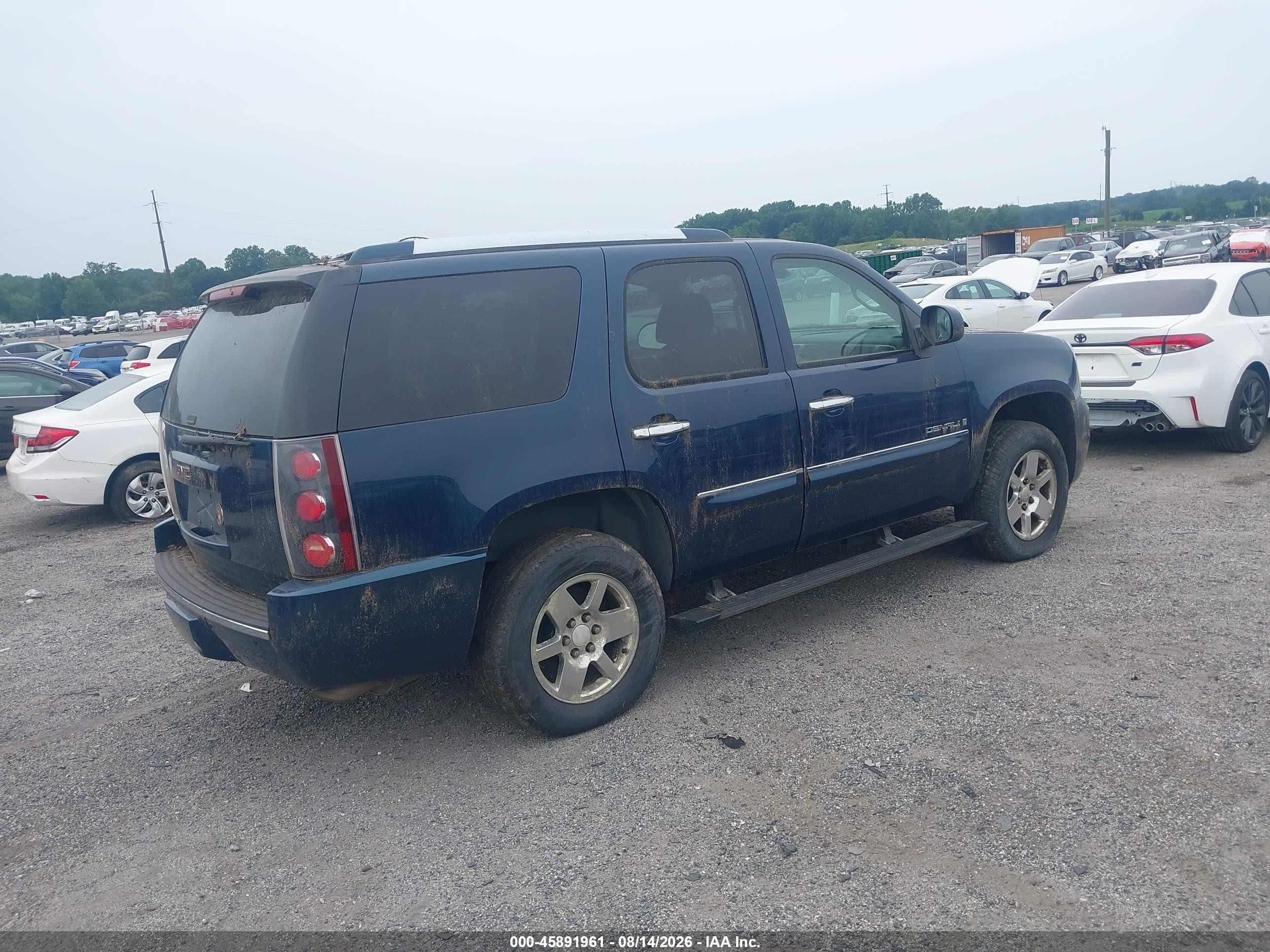 2007 Gmc Yukon Denali Denali Blue vin: 1GKFK63887J284852