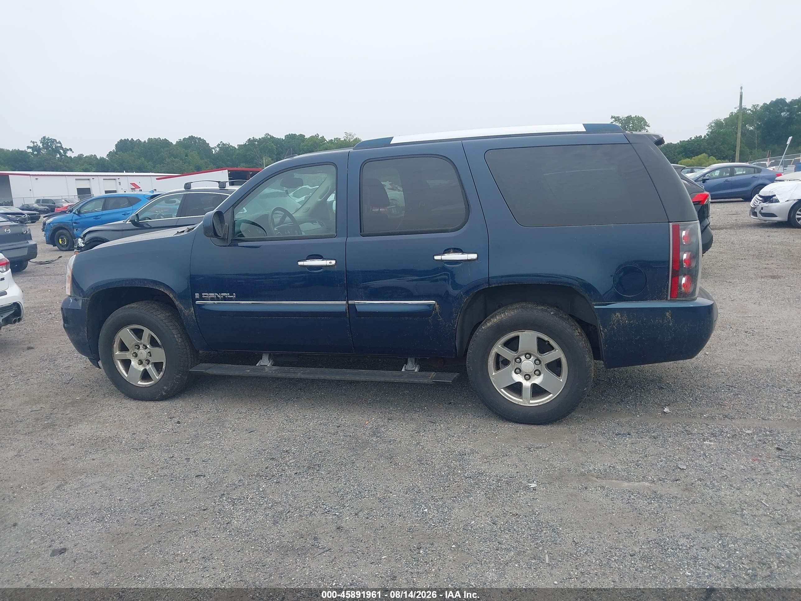2007 Gmc Yukon Denali Denali Blue vin: 1GKFK63887J284852