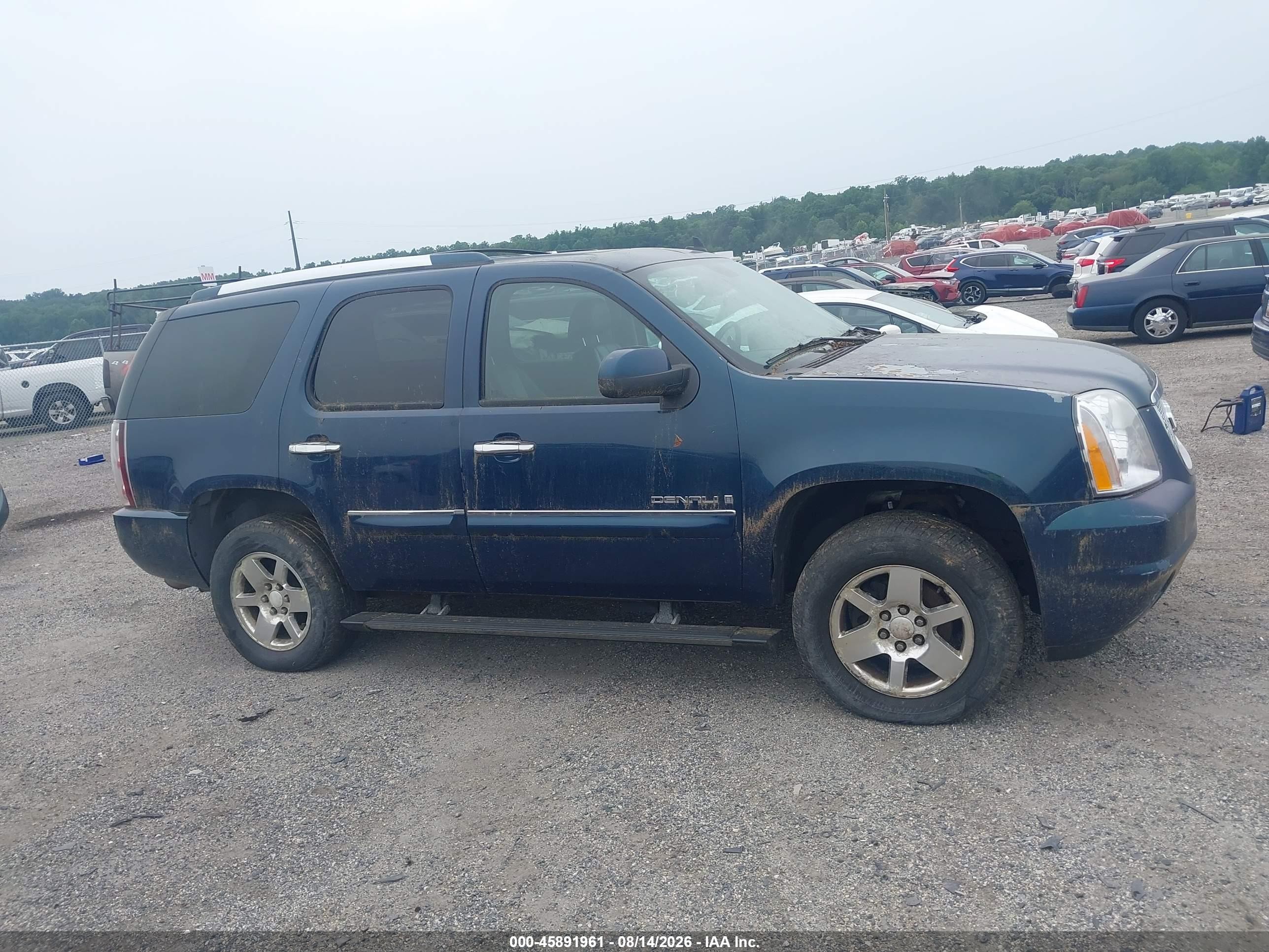 2007 Gmc Yukon Denali Denali Blue vin: 1GKFK63887J284852