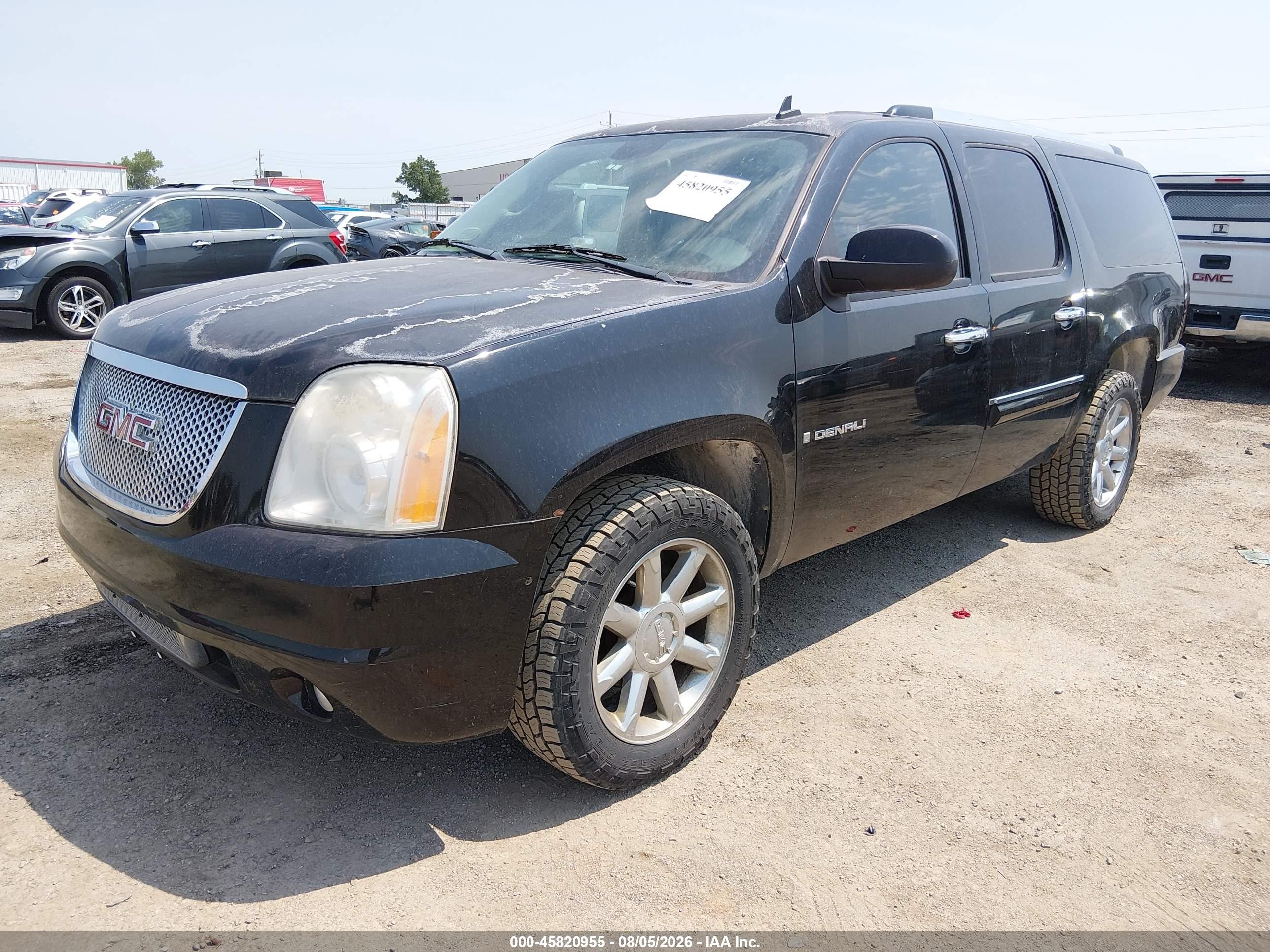 2008 Gmc Yukon Xl 1500 Denali Black vin: 1GKFK66828J224062