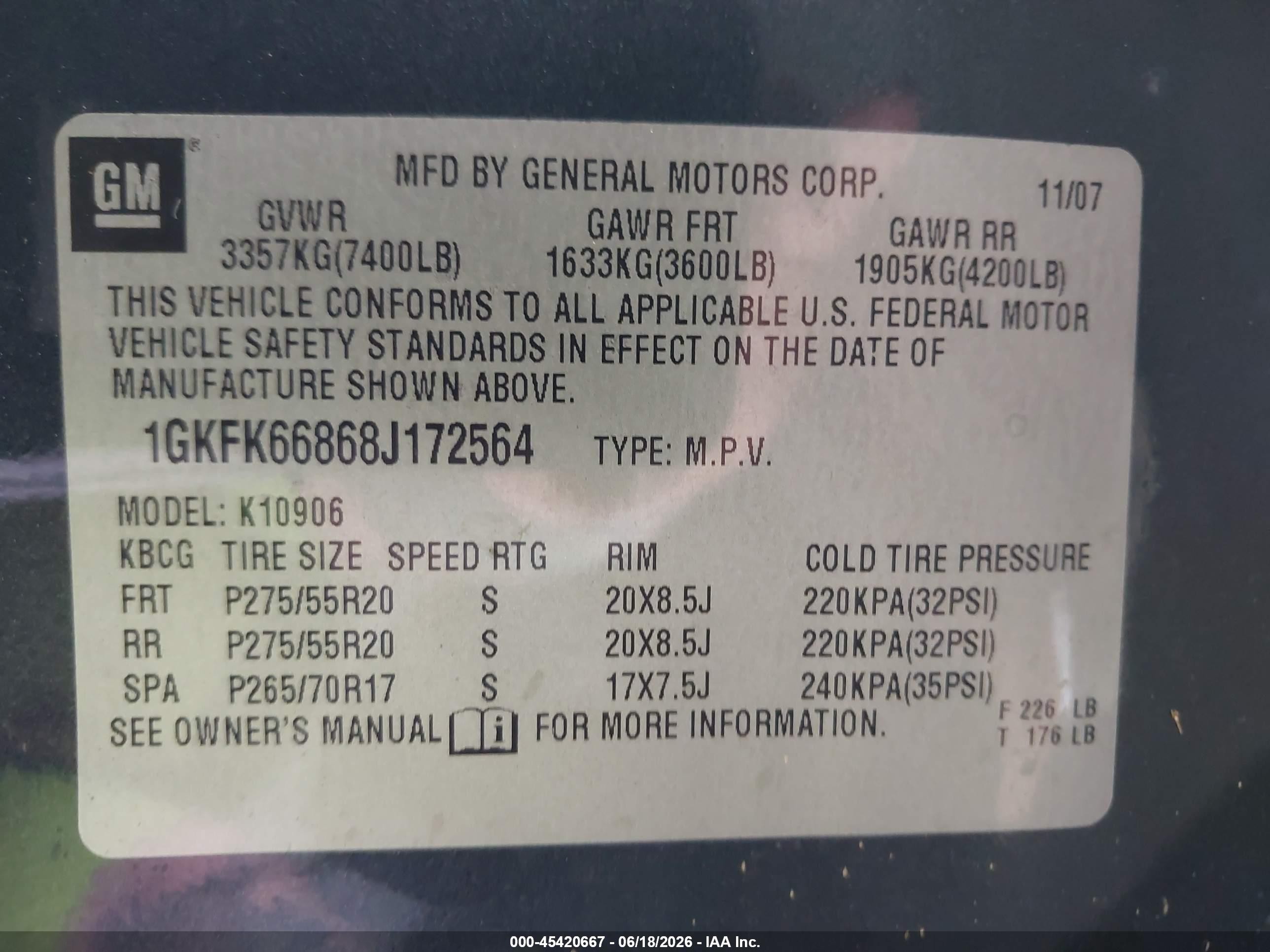 2008 Gmc Yukon Xl 1500 Denali Gray vin: 1GKFK66868J172564