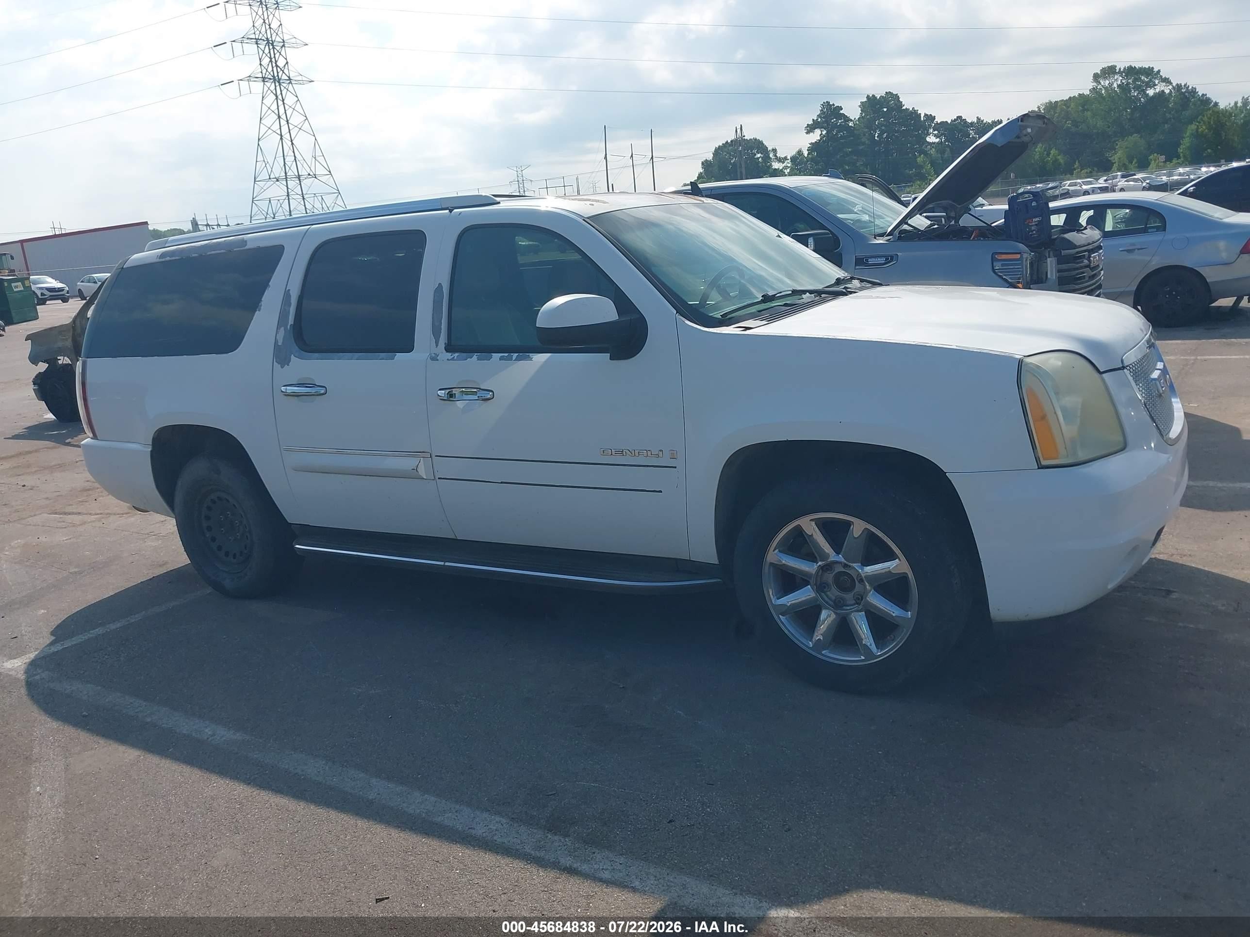 2007 Gmc Yukon Xl 1500 Denali White vin: 1GKFK66897J170886