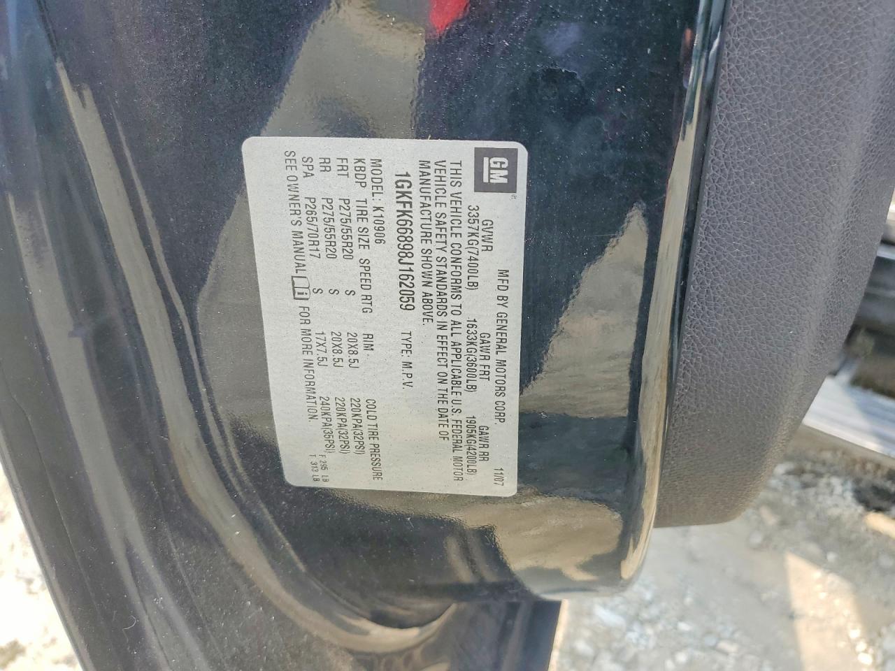 2008 Gmc Yukon Xl Denali Black vin: 1GKFK66898J162059