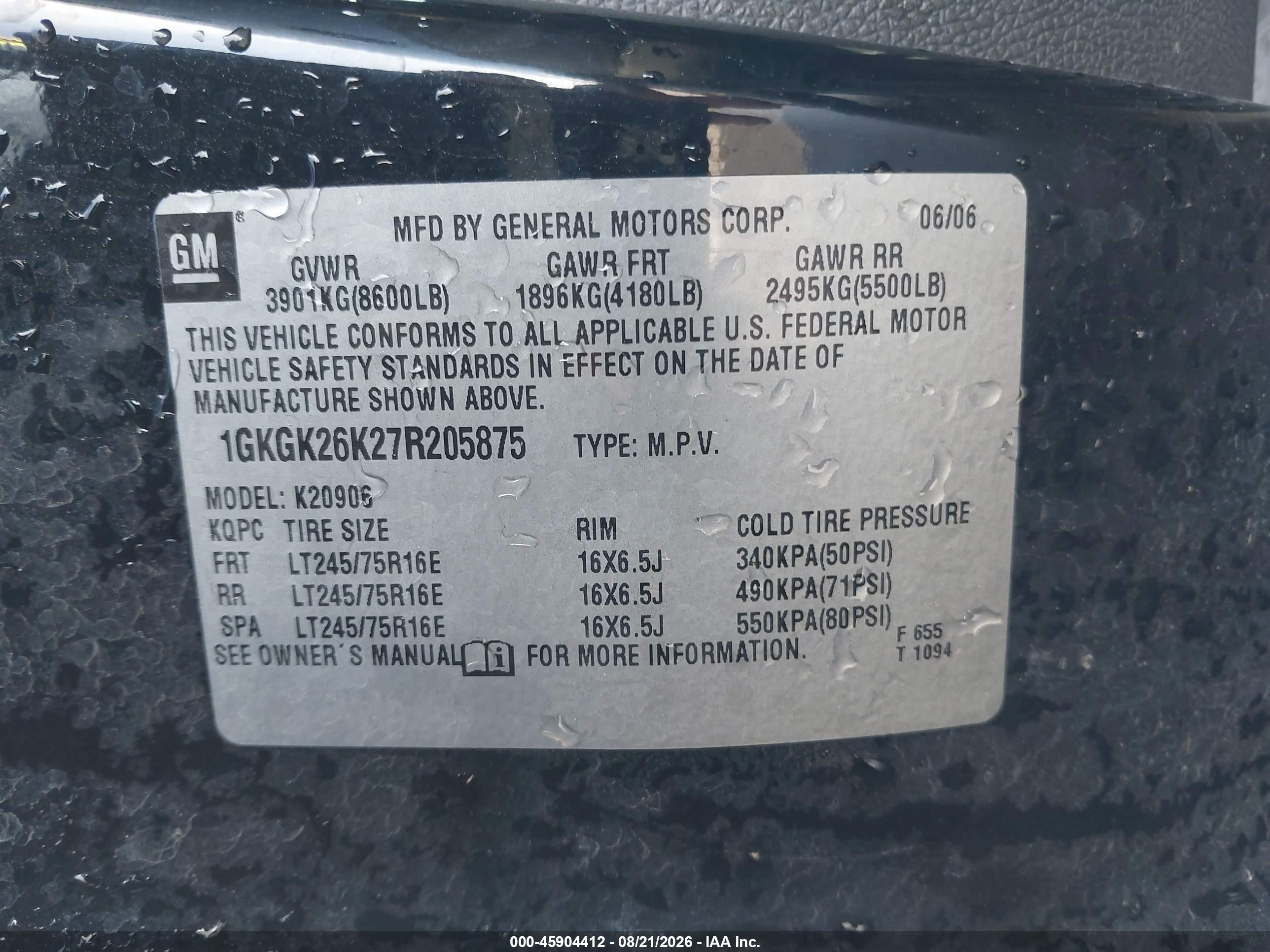 2007 Gmc Yukon Xl Slt Black vin: 1GKGK26K27R205875