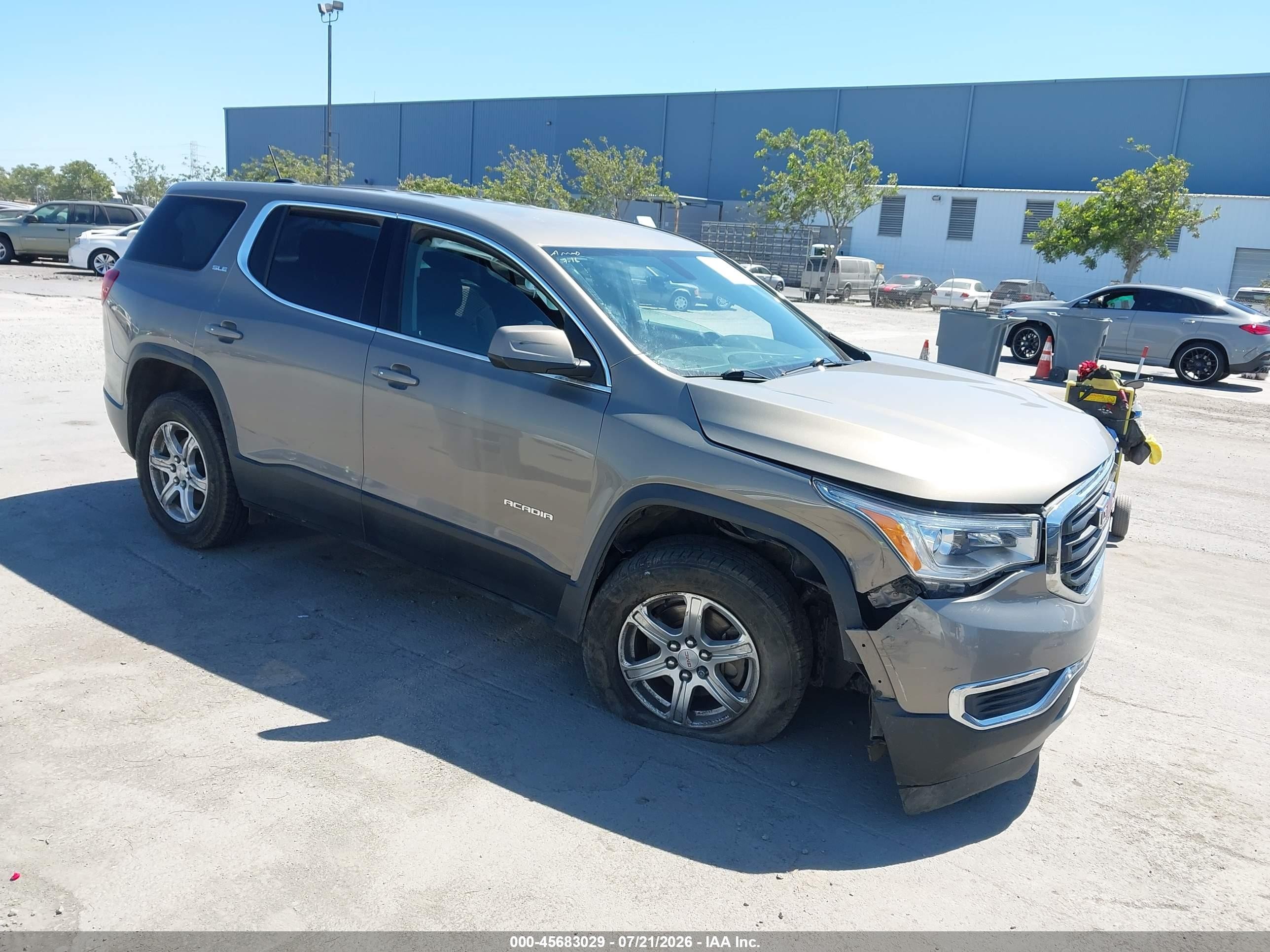 2019 Gmc Acadia Sle-1 Золотой vin: 1GKKNKLA3KZ204398