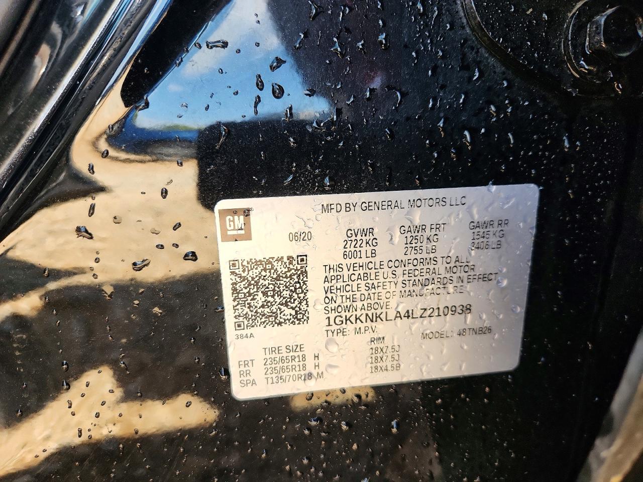 2020 Gmc Acadia Sle Black vin: 1GKKNKLA4LZ210938