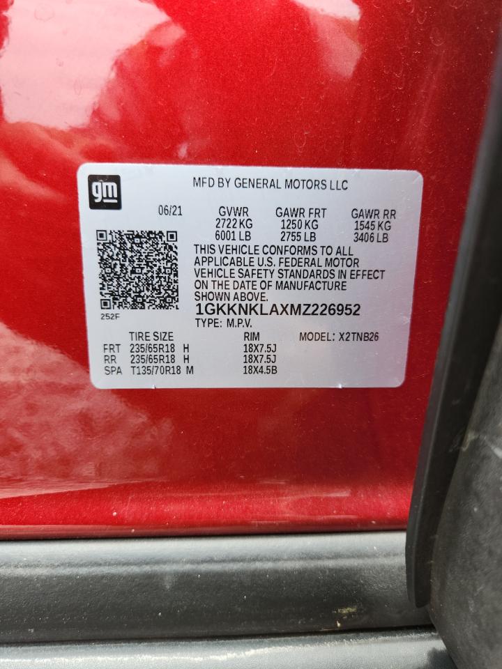 2021 Gmc Acadia Sle Красный vin: 1GKKNKLAXMZ226952