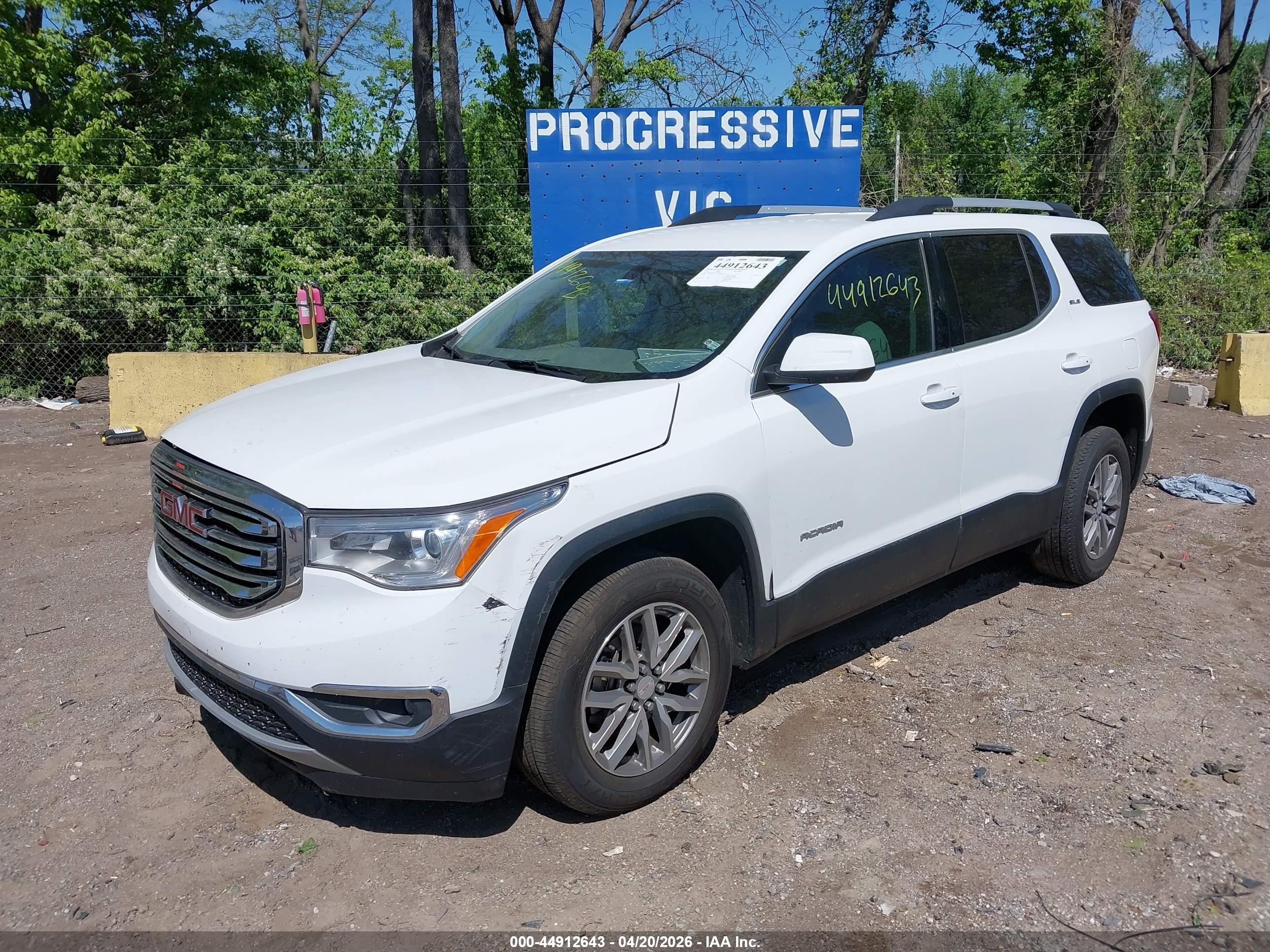 2017 Gmc Acadia Sle-2 White vin: 1GKKNLLA0HZ224977