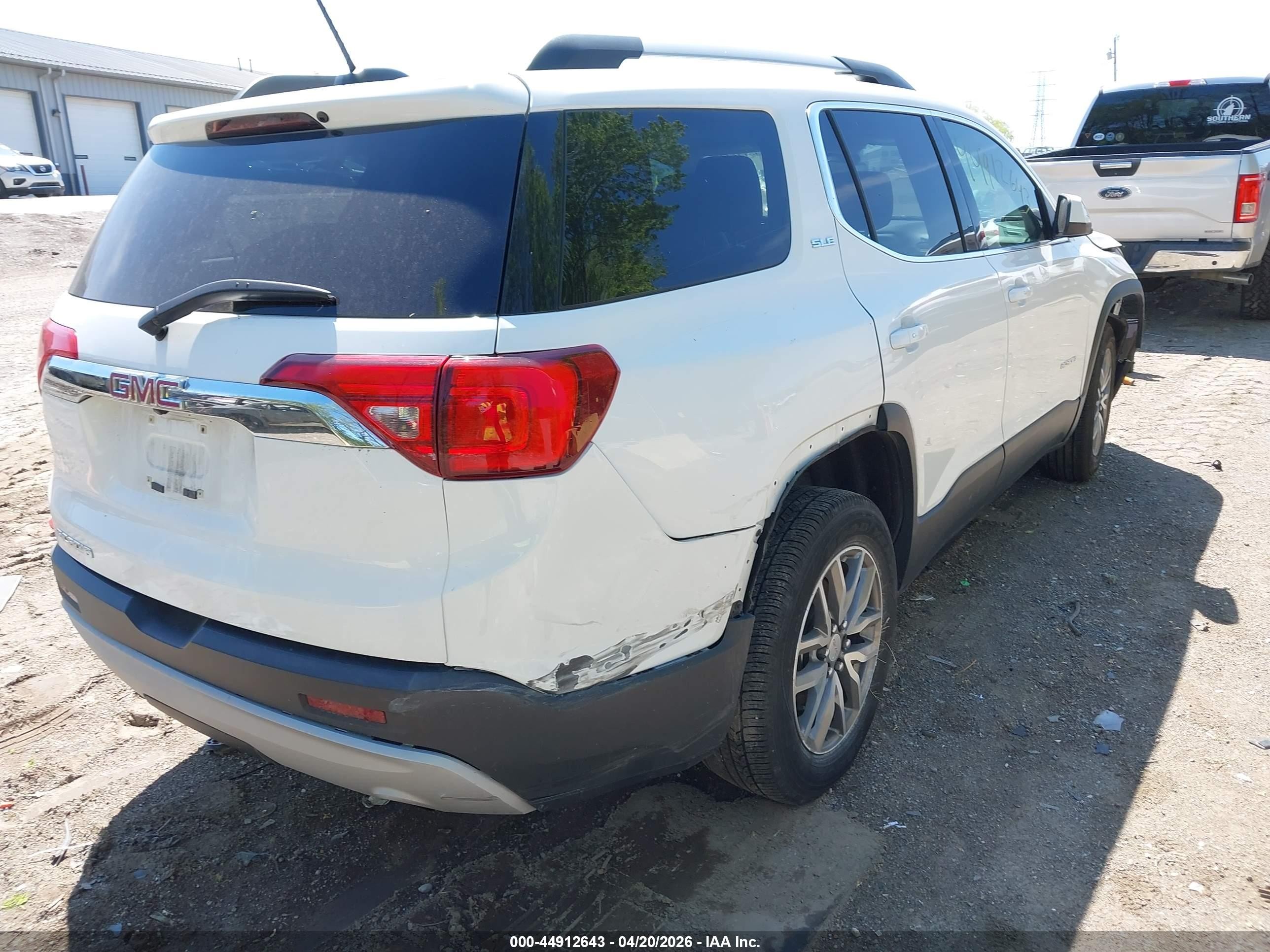 2017 Gmc Acadia Sle-2 White vin: 1GKKNLLA0HZ224977