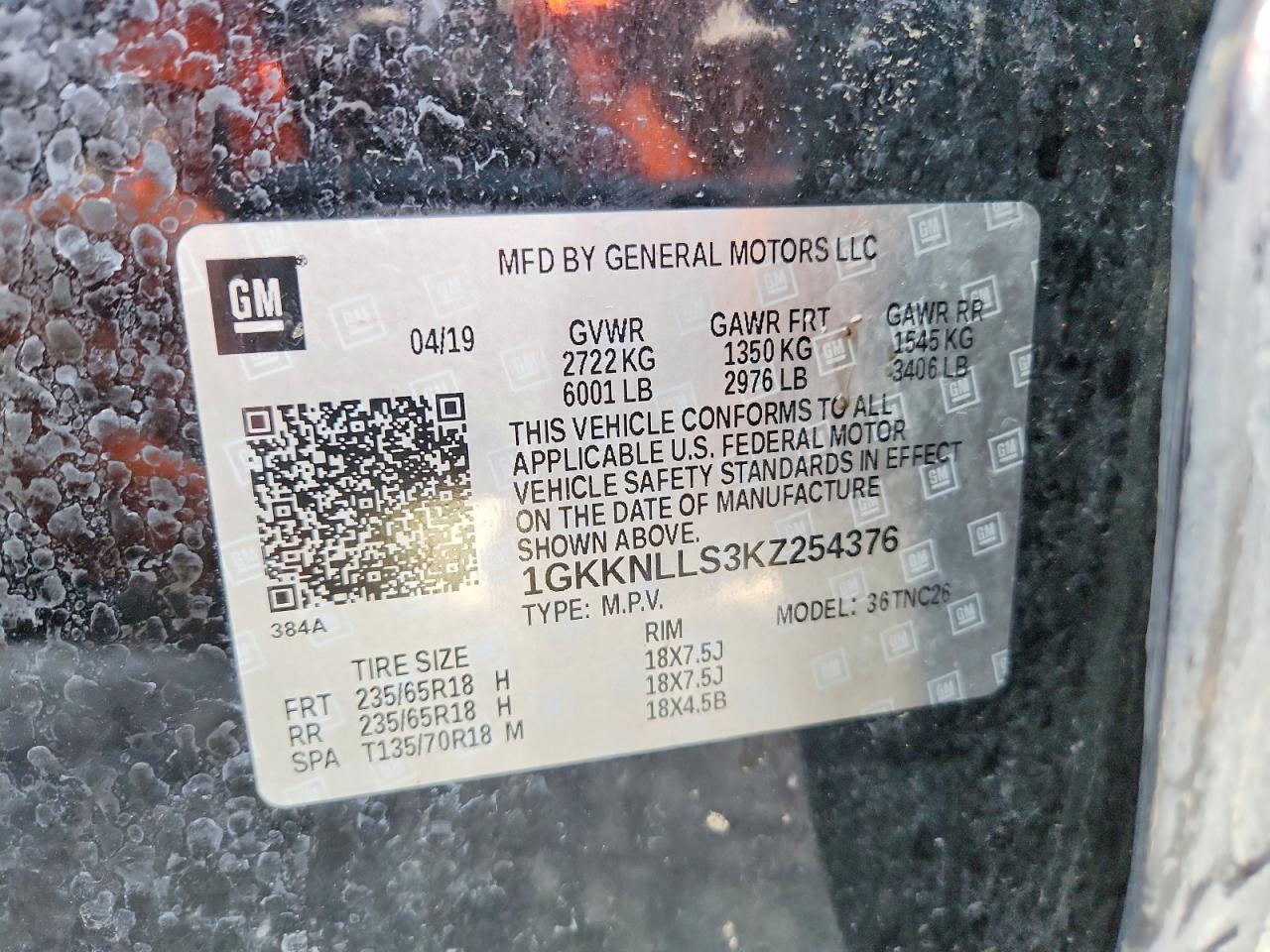 2019 Gmc Acadia Sle Black vin: 1GKKNLLS3KZ254376