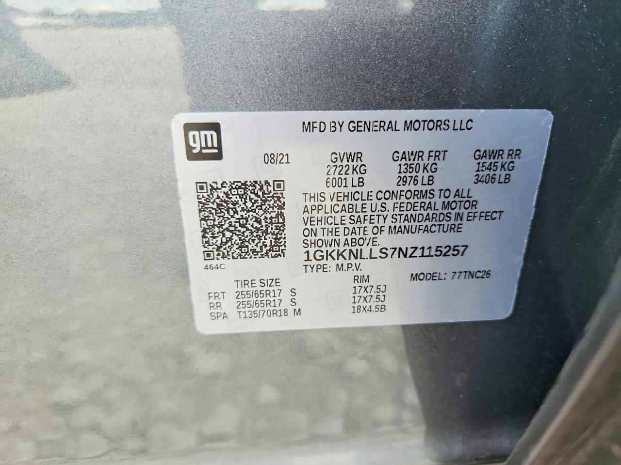 2022 Gmc Acadia At4 Gray vin: 1GKKNLLS7NZ115257
