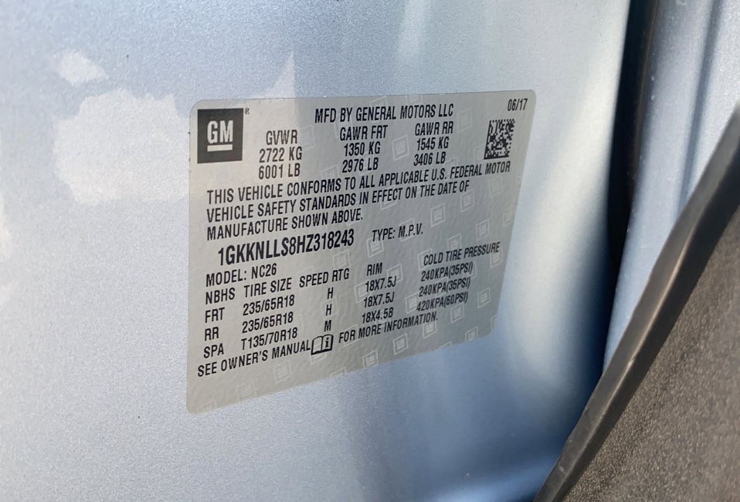 2017 Gmc Acadia Sle Blue vin: 1GKKNLLS8HZ318243