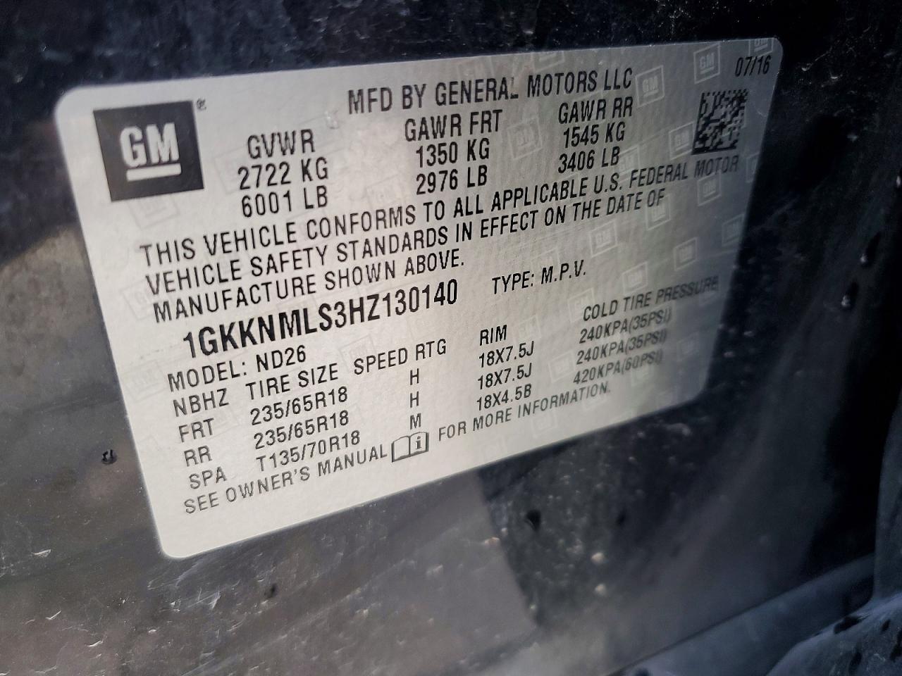 2017 Gmc Acadia Slt-1 Black vin: 1GKKNMLS3HZ130140