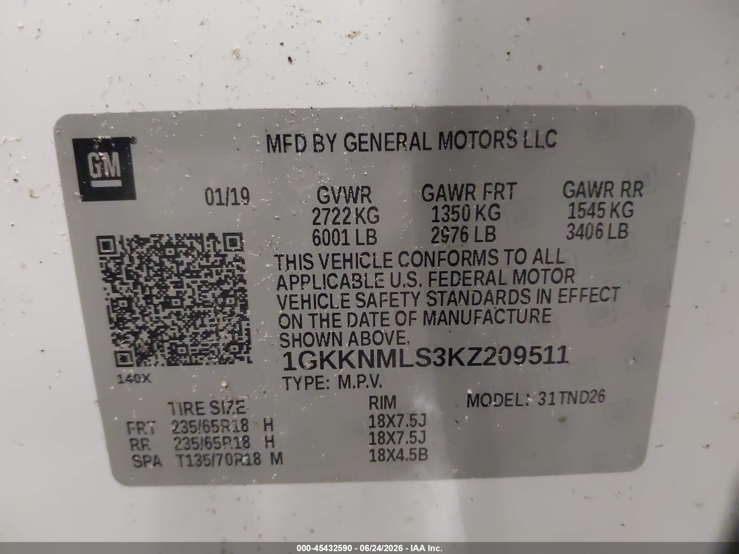 2019 Gmc Acadia Slt-1 White vin: 1GKKNMLS3KZ209511