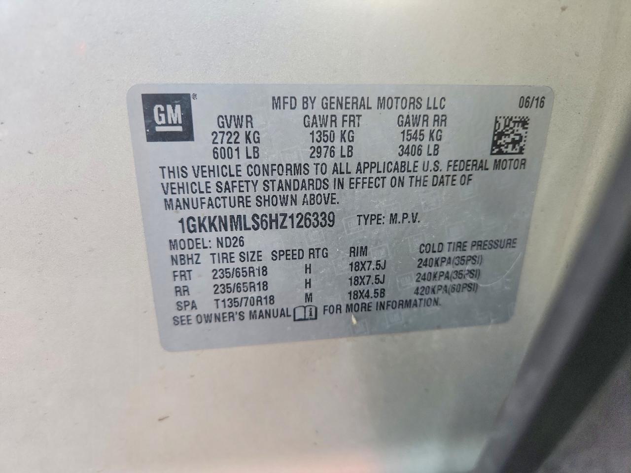 2017 Gmc Acadia Slt-1 Бежевый vin: 1GKKNMLS6HZ126339