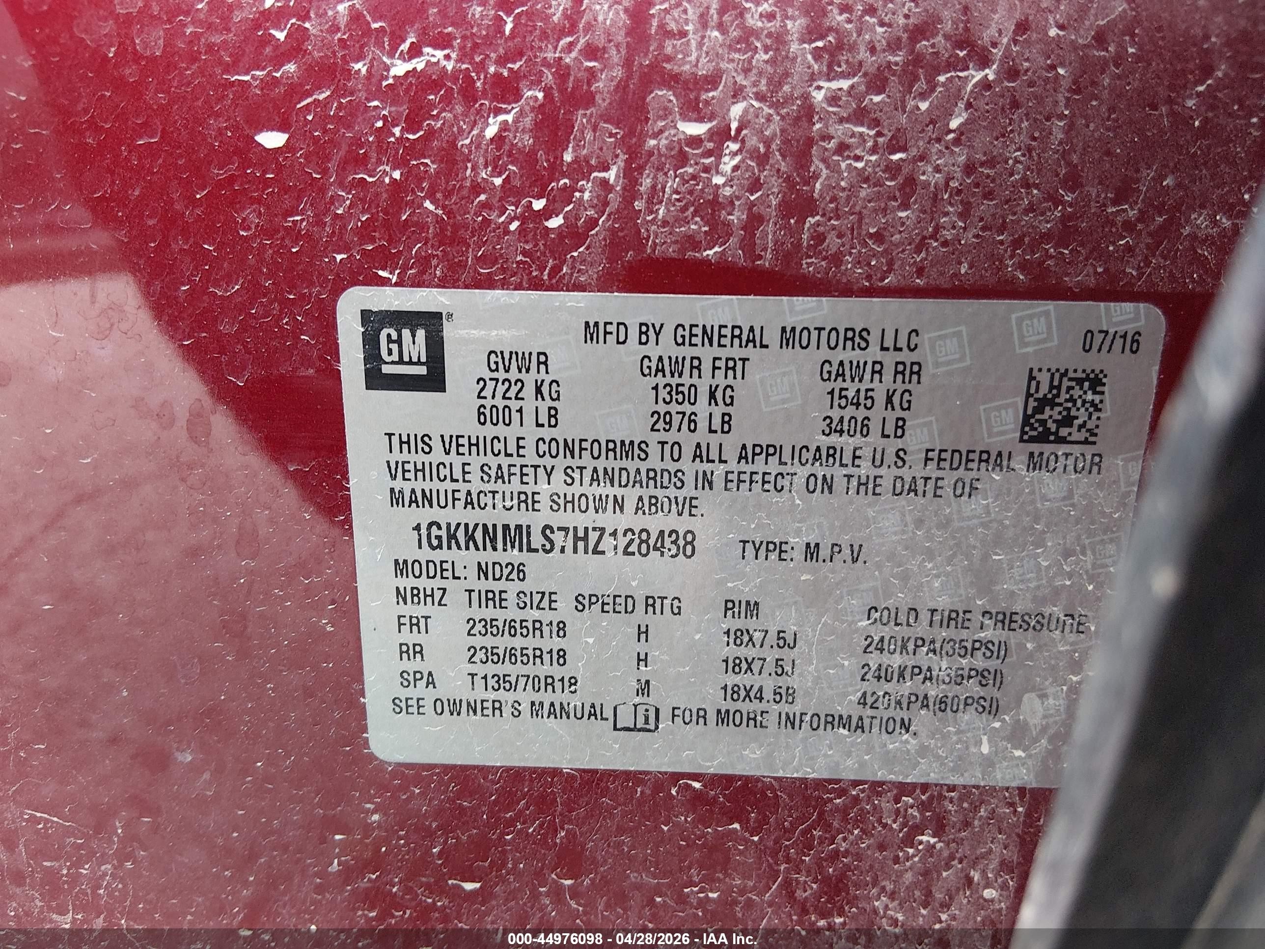 2017 Gmc Acadia Slt-1 Maroon vin: 1GKKNMLS7HZ128438