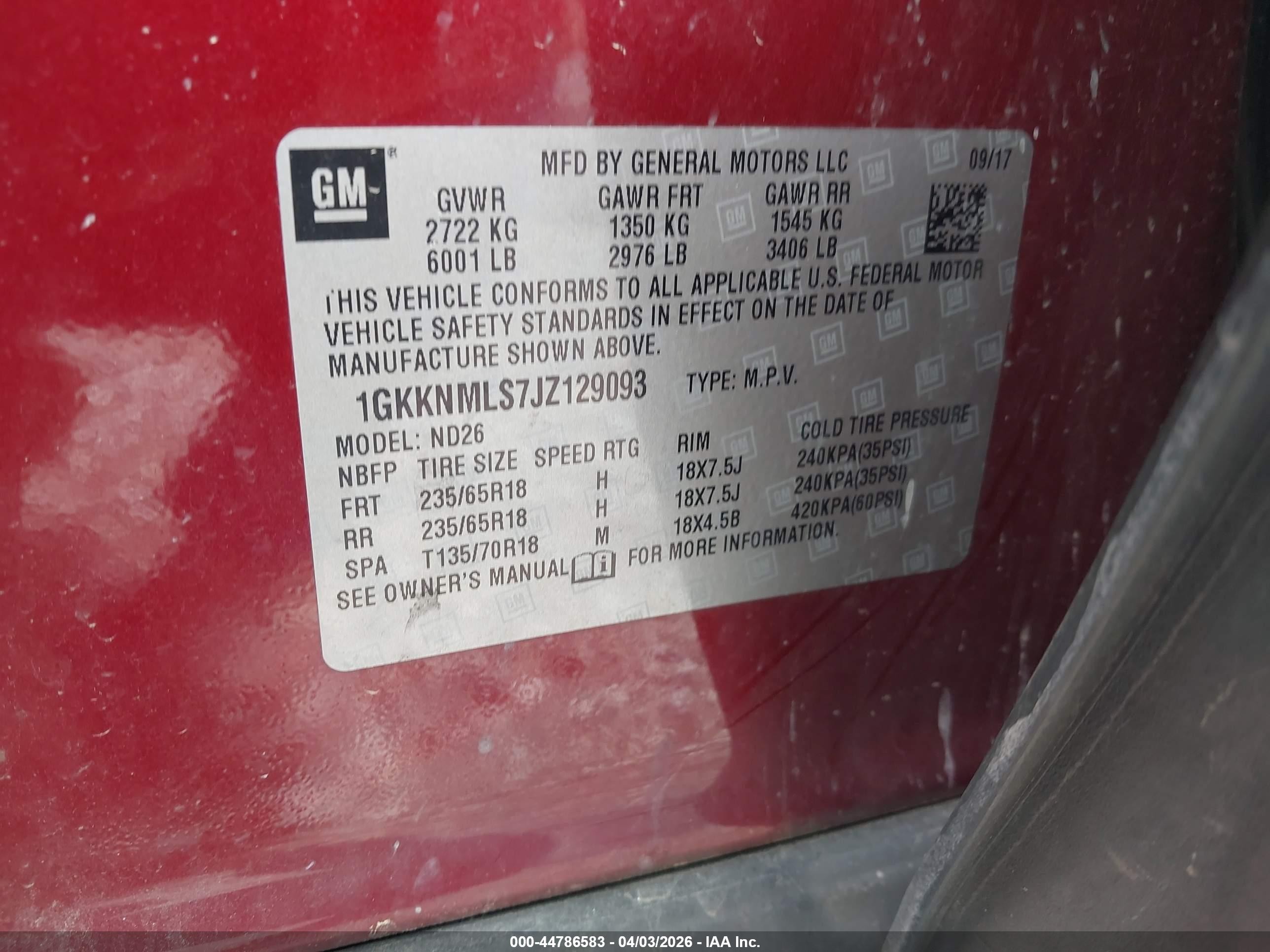 2018 Gmc Acadia Slt-1 Maroon vin: 1GKKNMLS7JZ129093