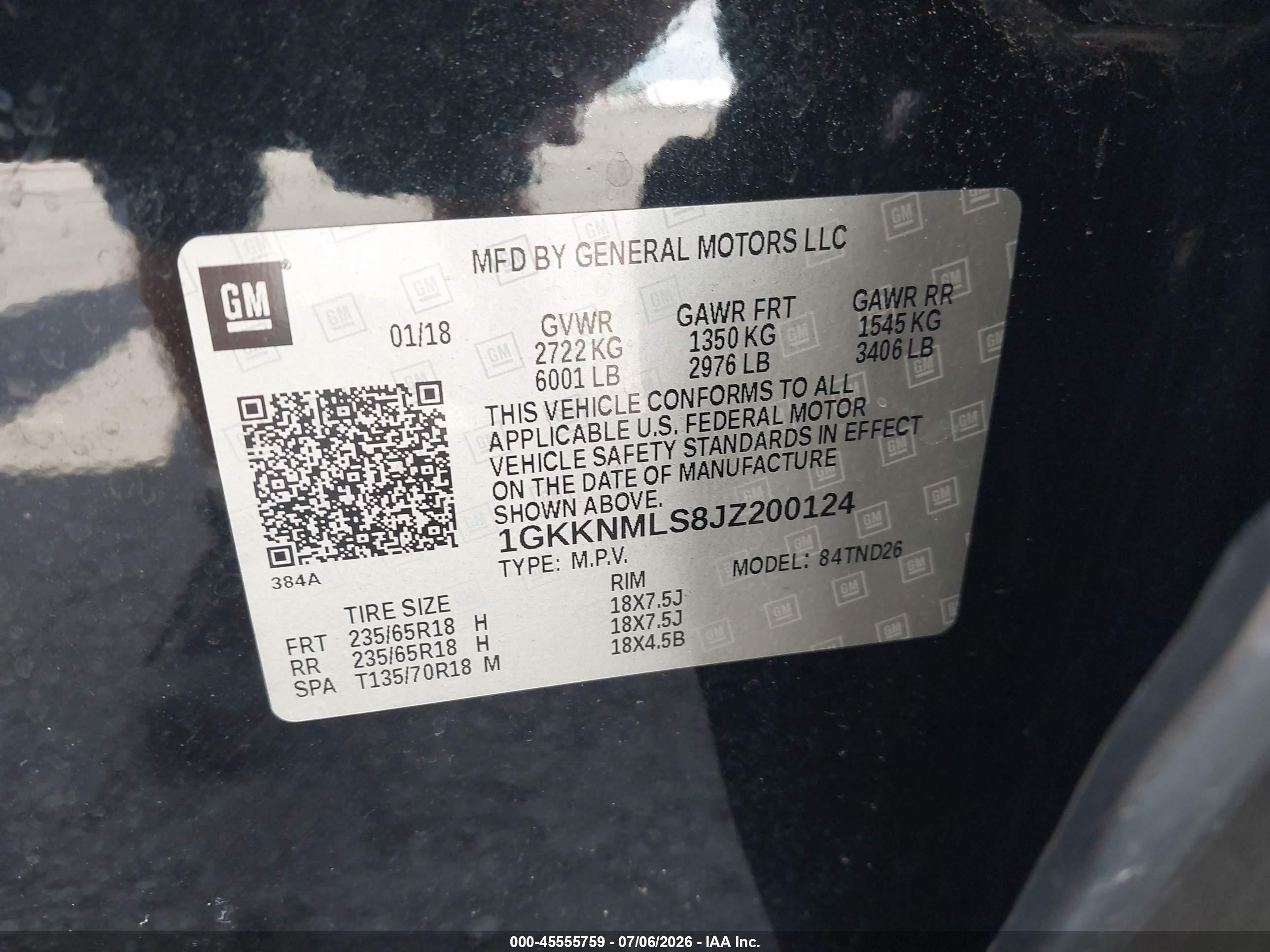 2018 Gmc Acadia Slt-1 White vin: 1GKKNMLS8JZ200124
