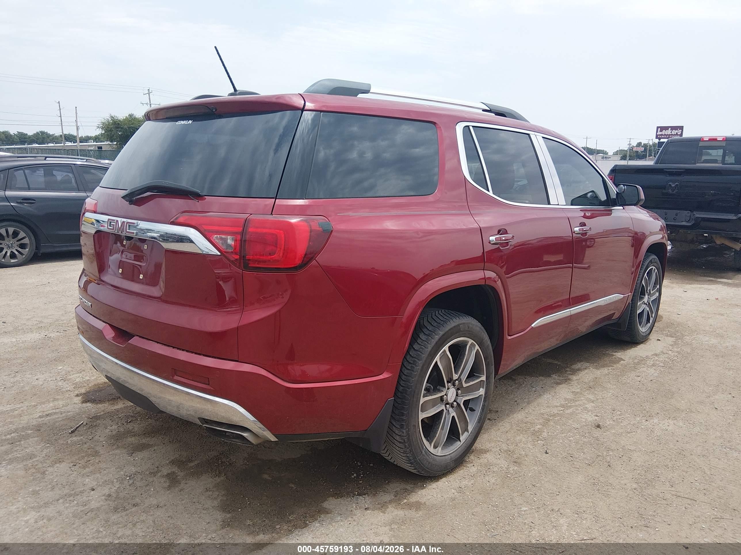 2019 Gmc Acadia Denali Red vin: 1GKKNPLS2KZ157113