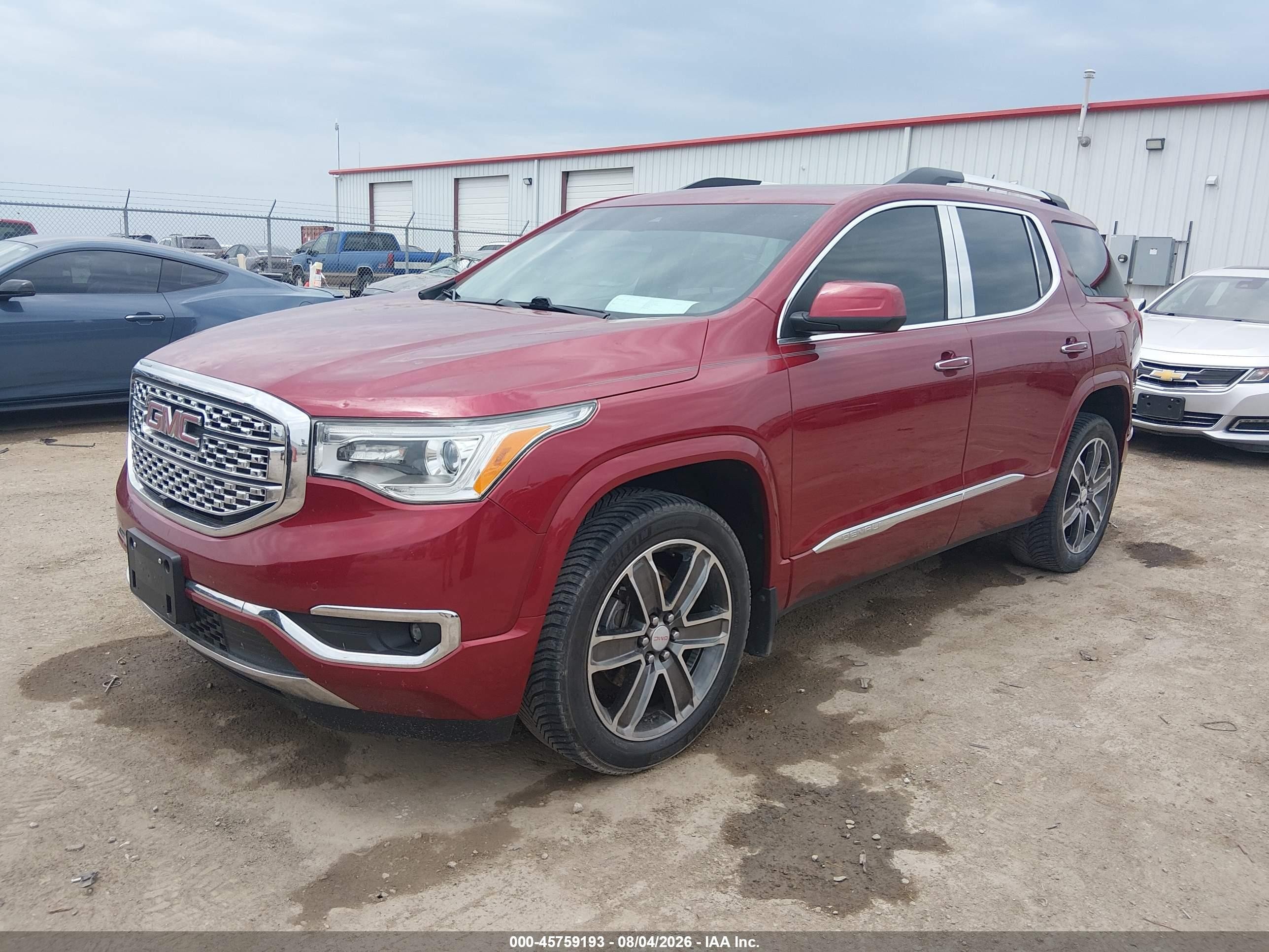 2019 Gmc Acadia Denali Red vin: 1GKKNPLS2KZ157113