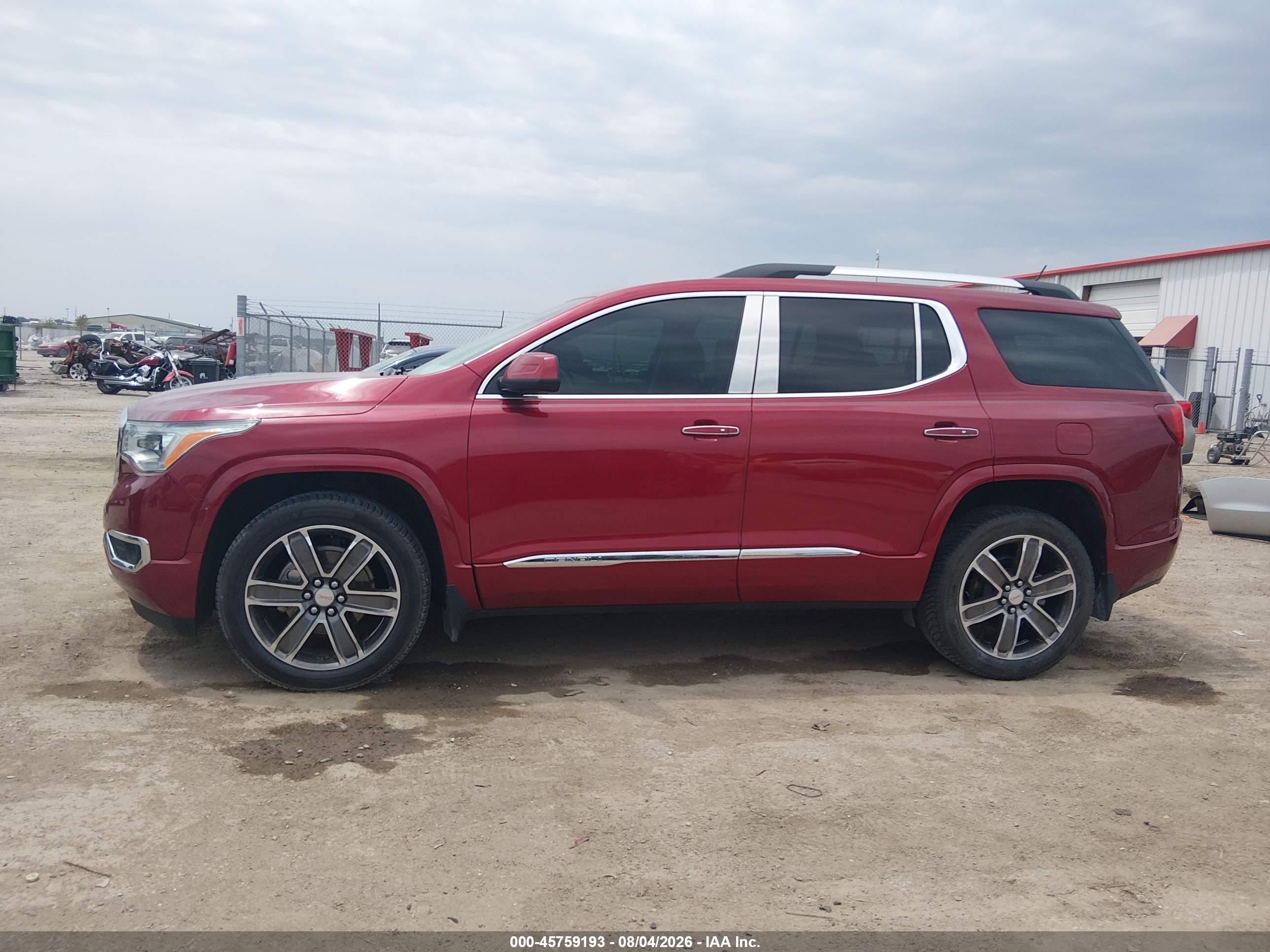 2019 Gmc Acadia Denali Red vin: 1GKKNPLS2KZ157113