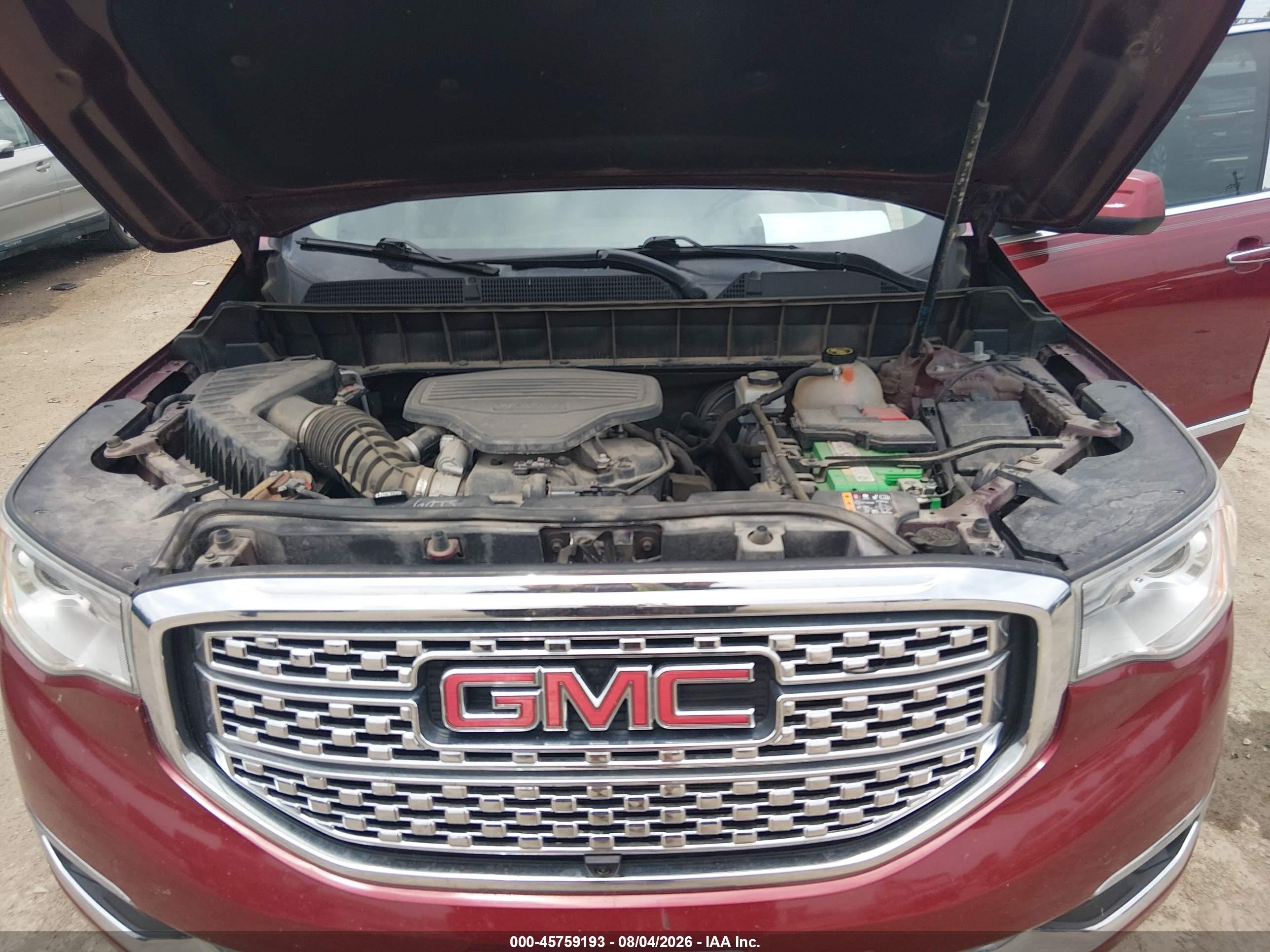 2019 Gmc Acadia Denali Red vin: 1GKKNPLS2KZ157113