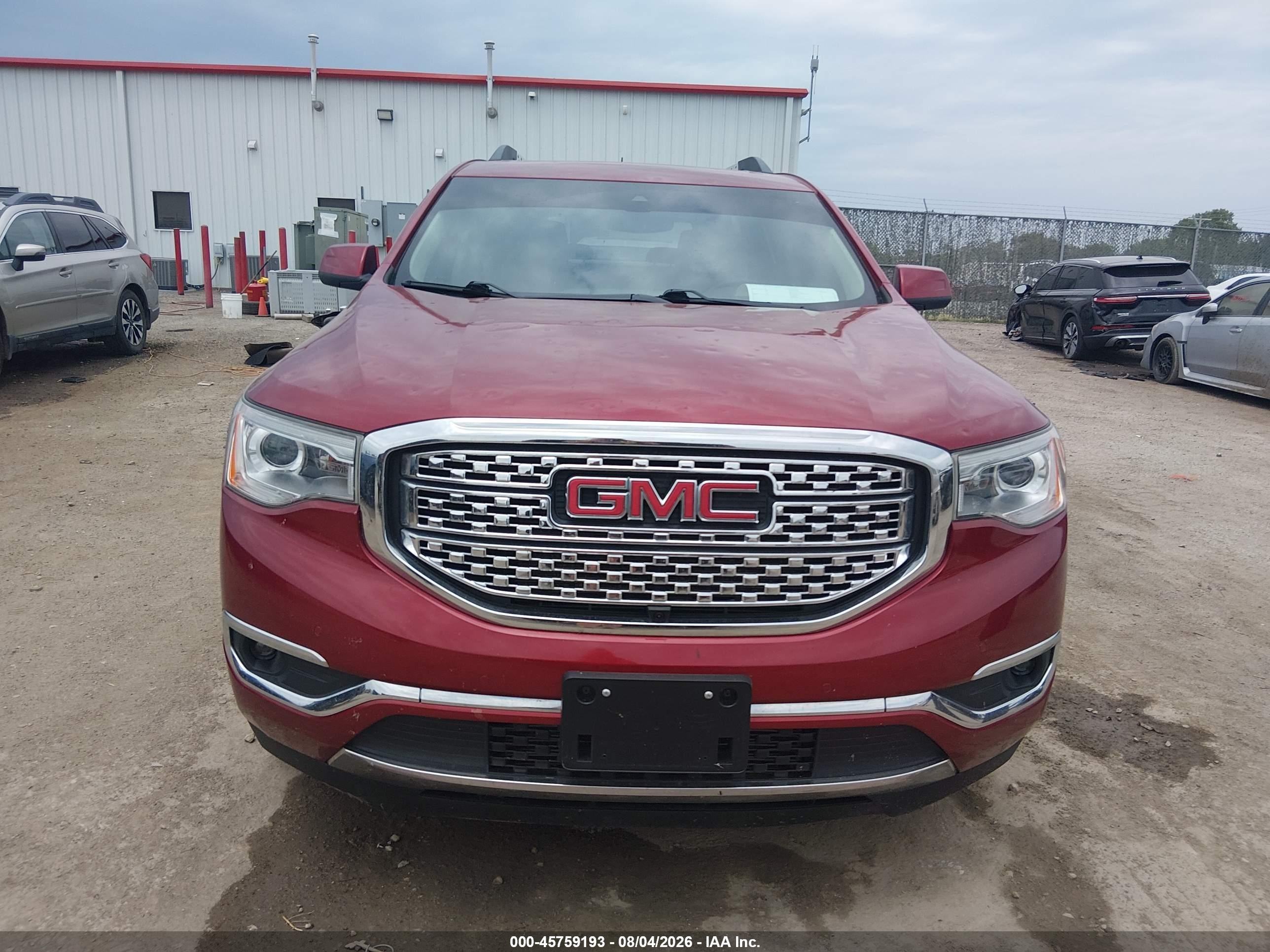 2019 Gmc Acadia Denali Red vin: 1GKKNPLS2KZ157113