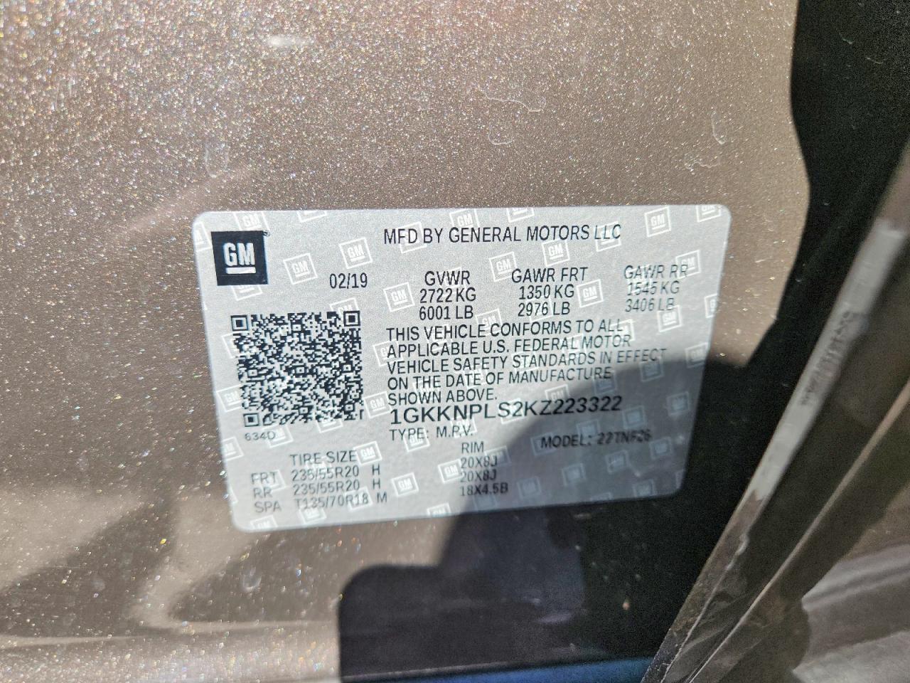 2019 Gmc Acadia Denali Brown vin: 1GKKNPLS2KZ223322