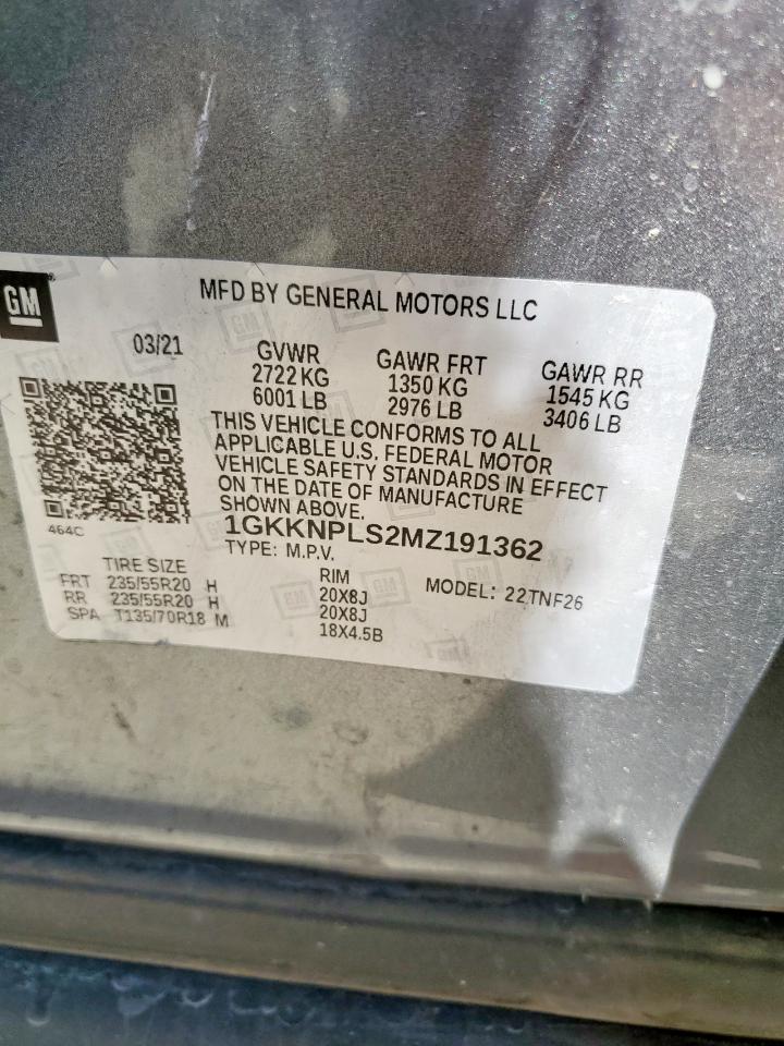 2021 Gmc Acadia Denali Charcoal vin: 1GKKNPLS2MZ191362