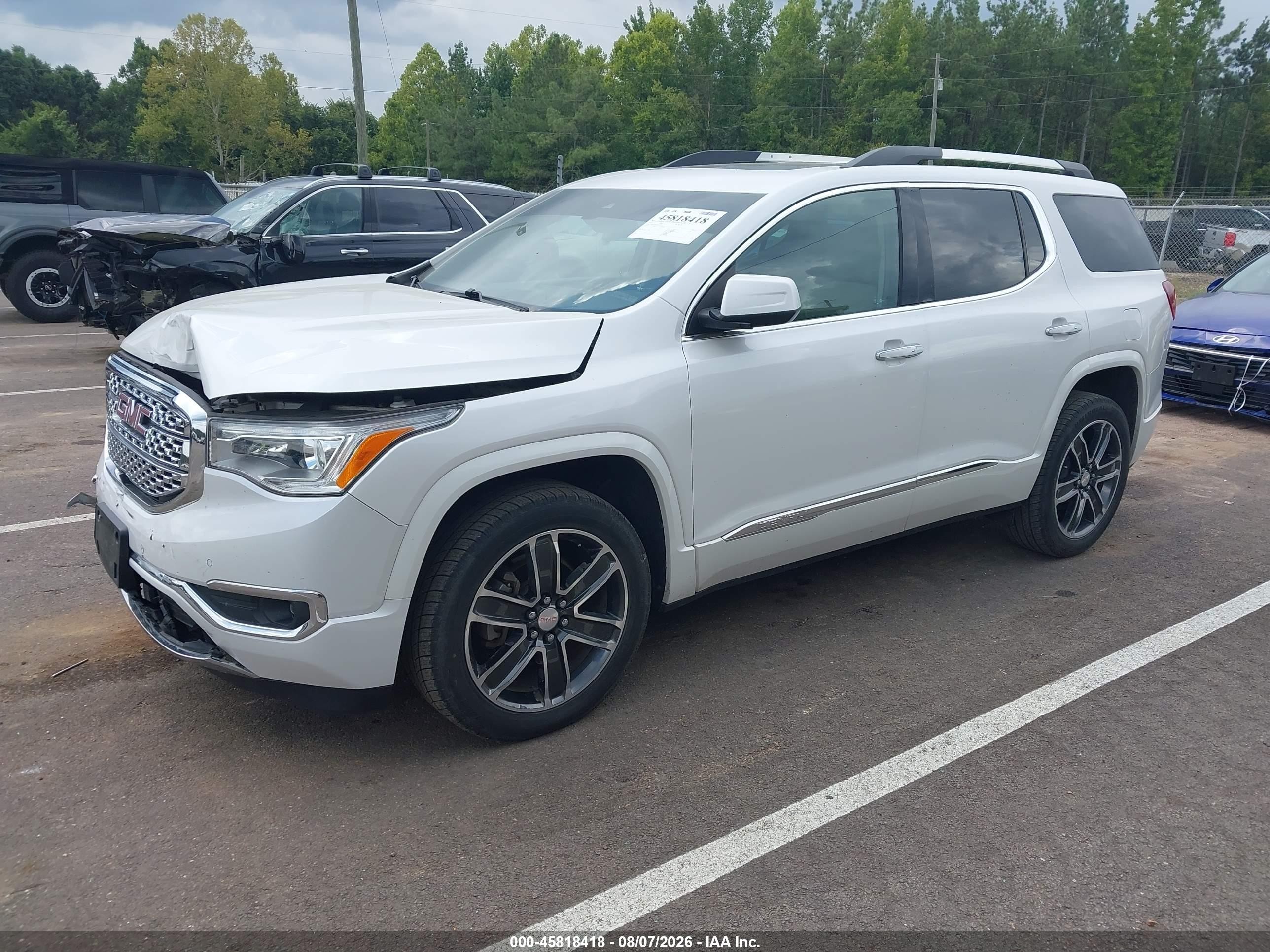 2018 Gmc Acadia Denali White vin: 1GKKNPLS3JZ161606