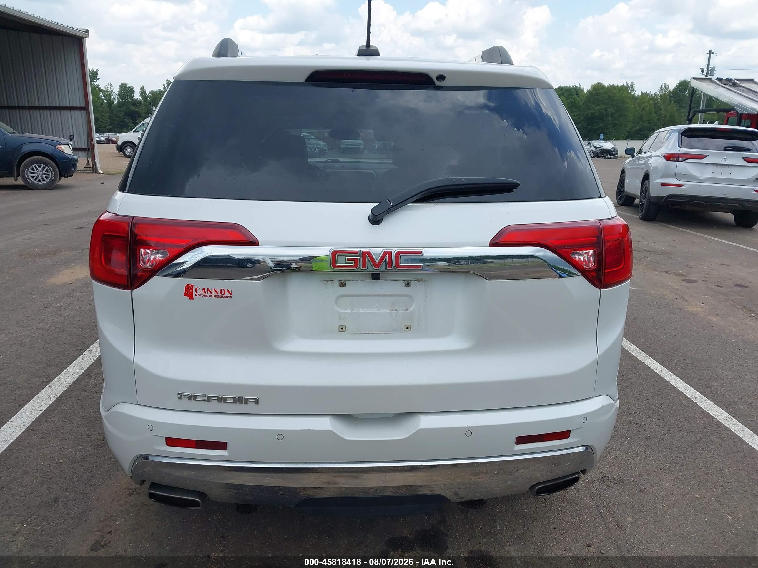 2018 Gmc Acadia Denali White vin: 1GKKNPLS3JZ161606