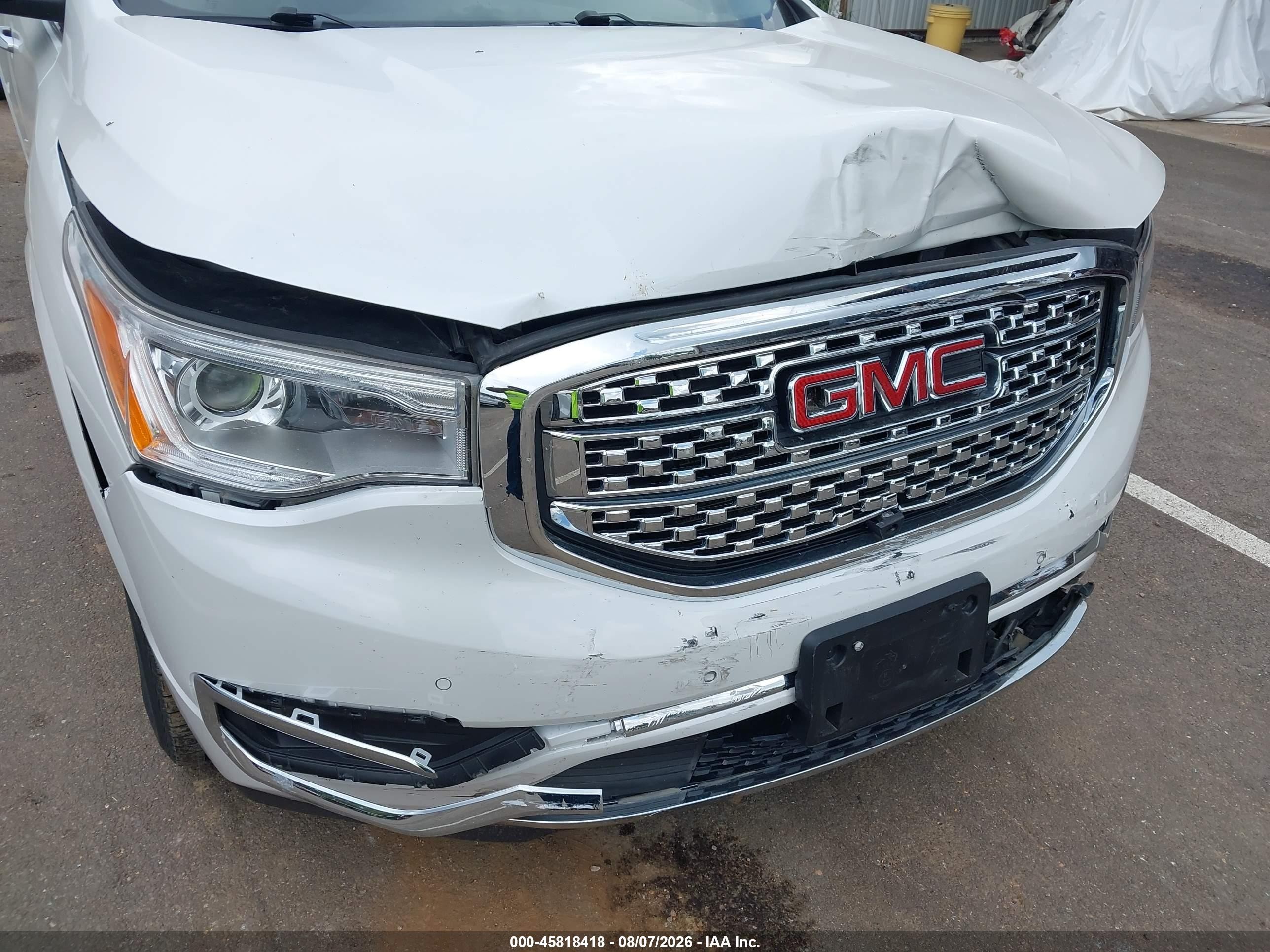 2018 Gmc Acadia Denali White vin: 1GKKNPLS3JZ161606