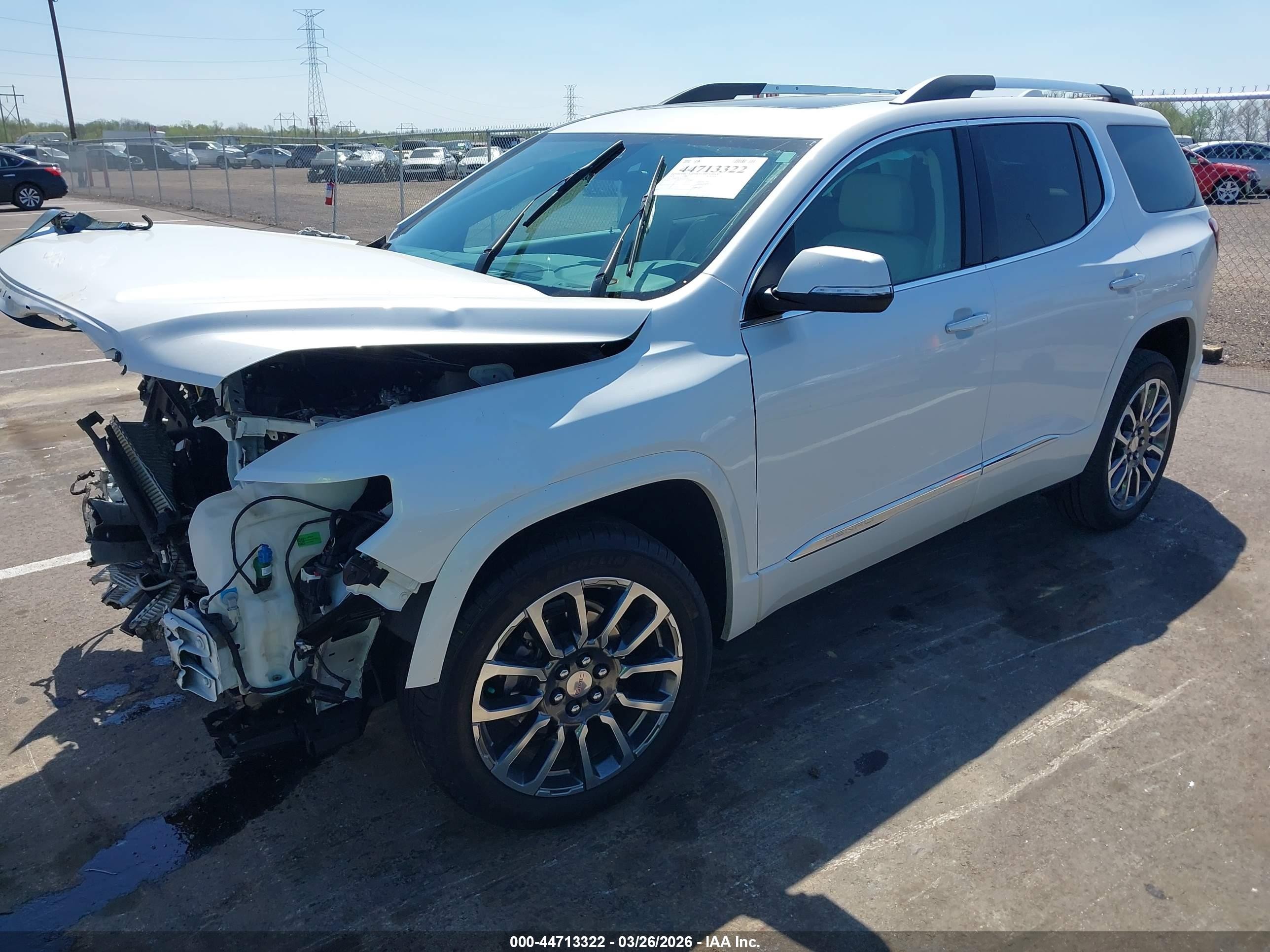 2020 Gmc Acadia Fwd Denali White vin: 1GKKNPLS7LZ201821