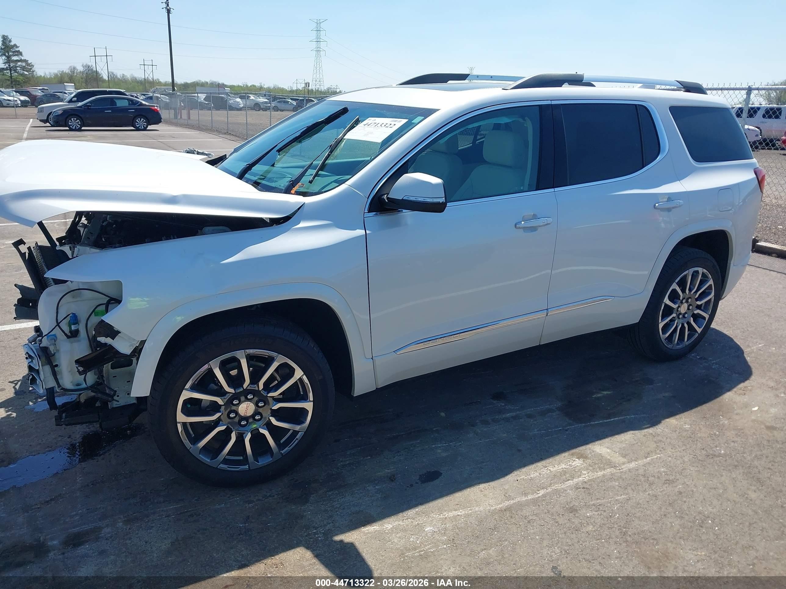 2020 Gmc Acadia Fwd Denali White vin: 1GKKNPLS7LZ201821