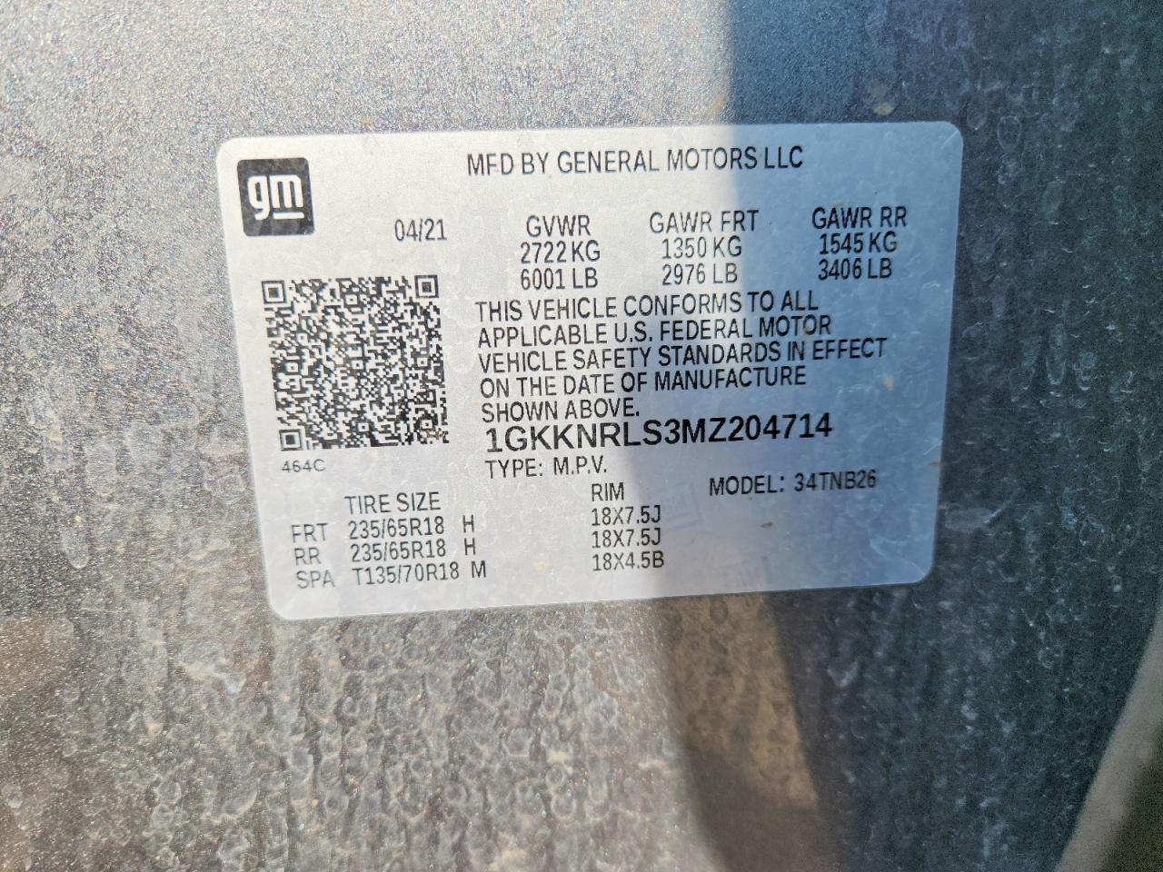 2021 Gmc Acadia Sle Gray vin: 1GKKNRLS3MZ204714