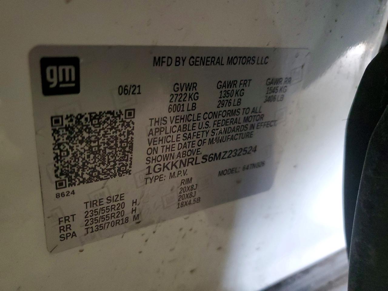 2021 Gmc Acadia Sle Белый vin: 1GKKNRLS6MZ232524