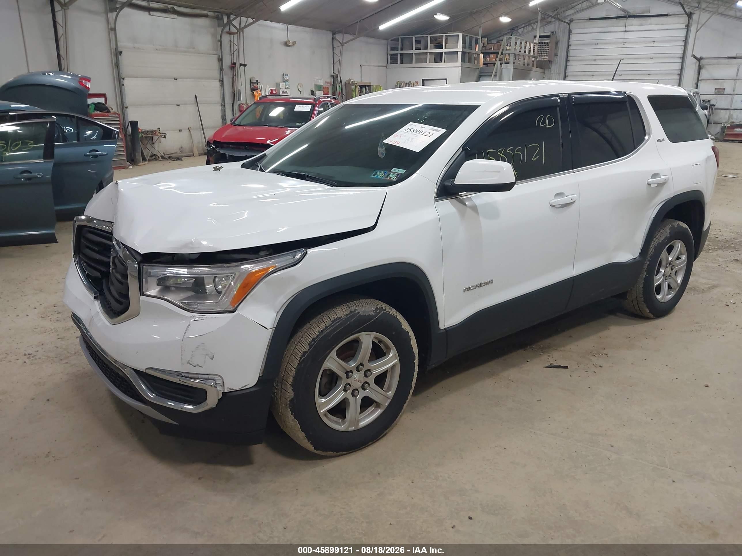 2018 Gmc Acadia Sle-1 White vin: 1GKKNRLS7JZ183264