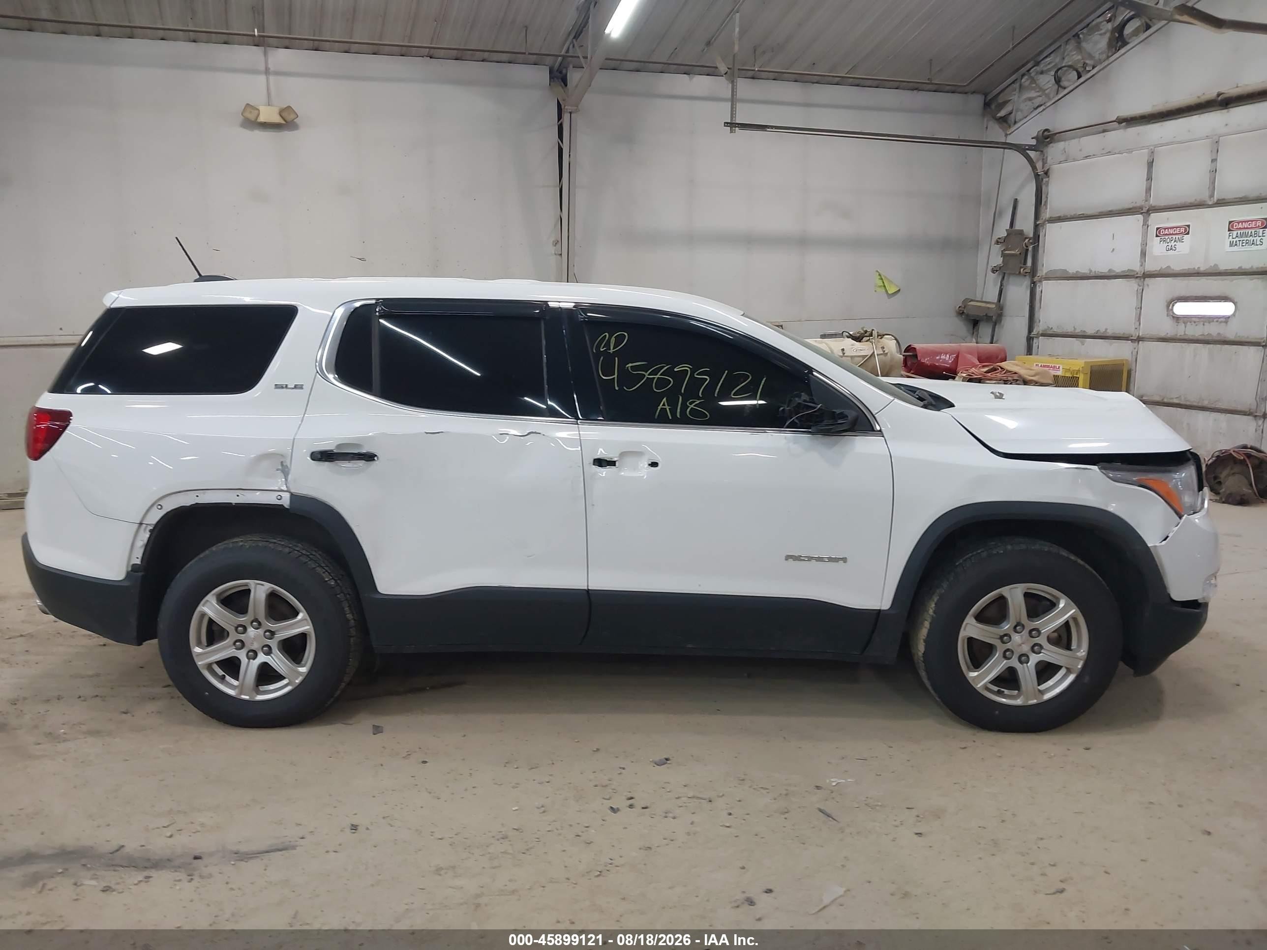 2018 Gmc Acadia Sle-1 White vin: 1GKKNRLS7JZ183264