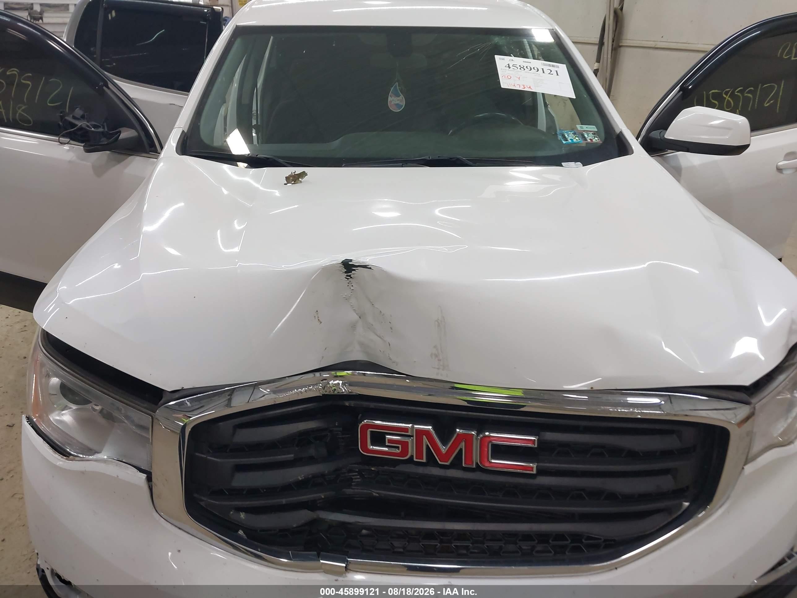 2018 Gmc Acadia Sle-1 White vin: 1GKKNRLS7JZ183264