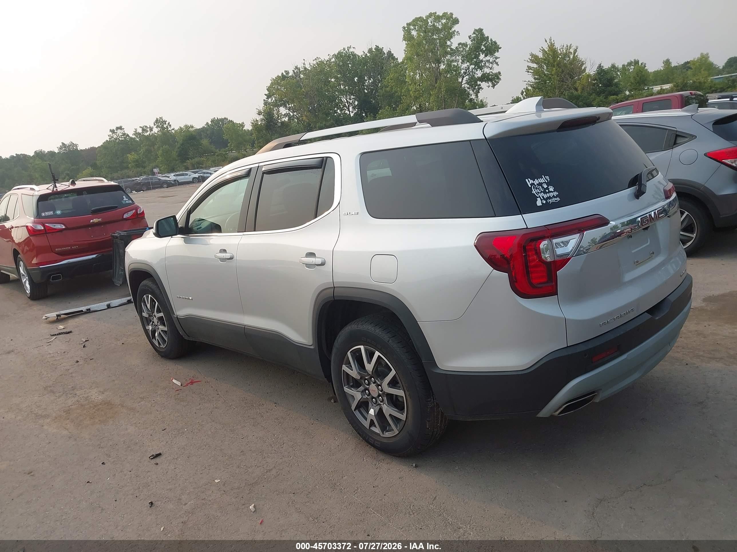 2020 Gmc Acadia Fwd Sle Silver vin: 1GKKNRLS7LZ133631