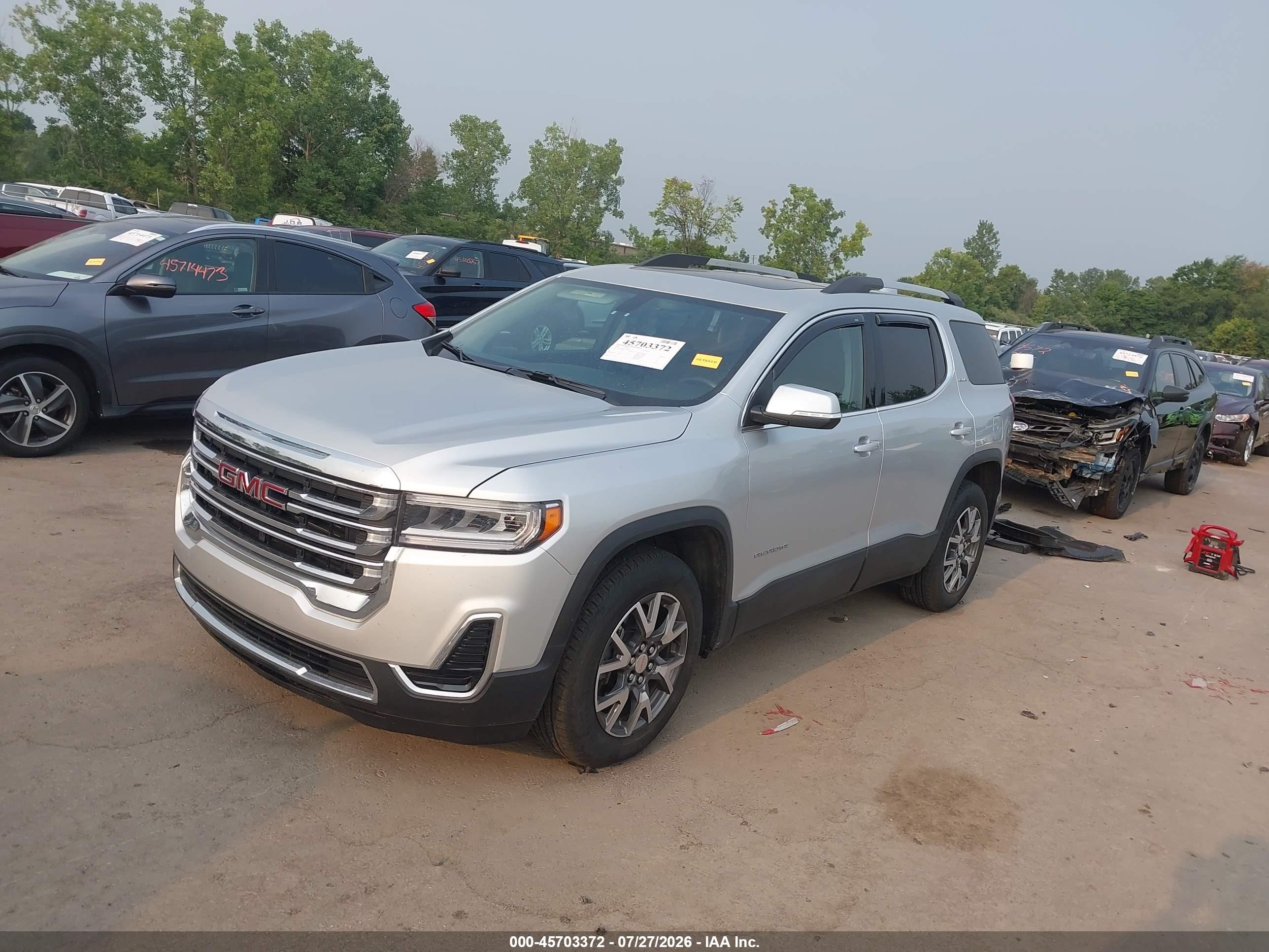 2020 Gmc Acadia Fwd Sle Silver vin: 1GKKNRLS7LZ133631