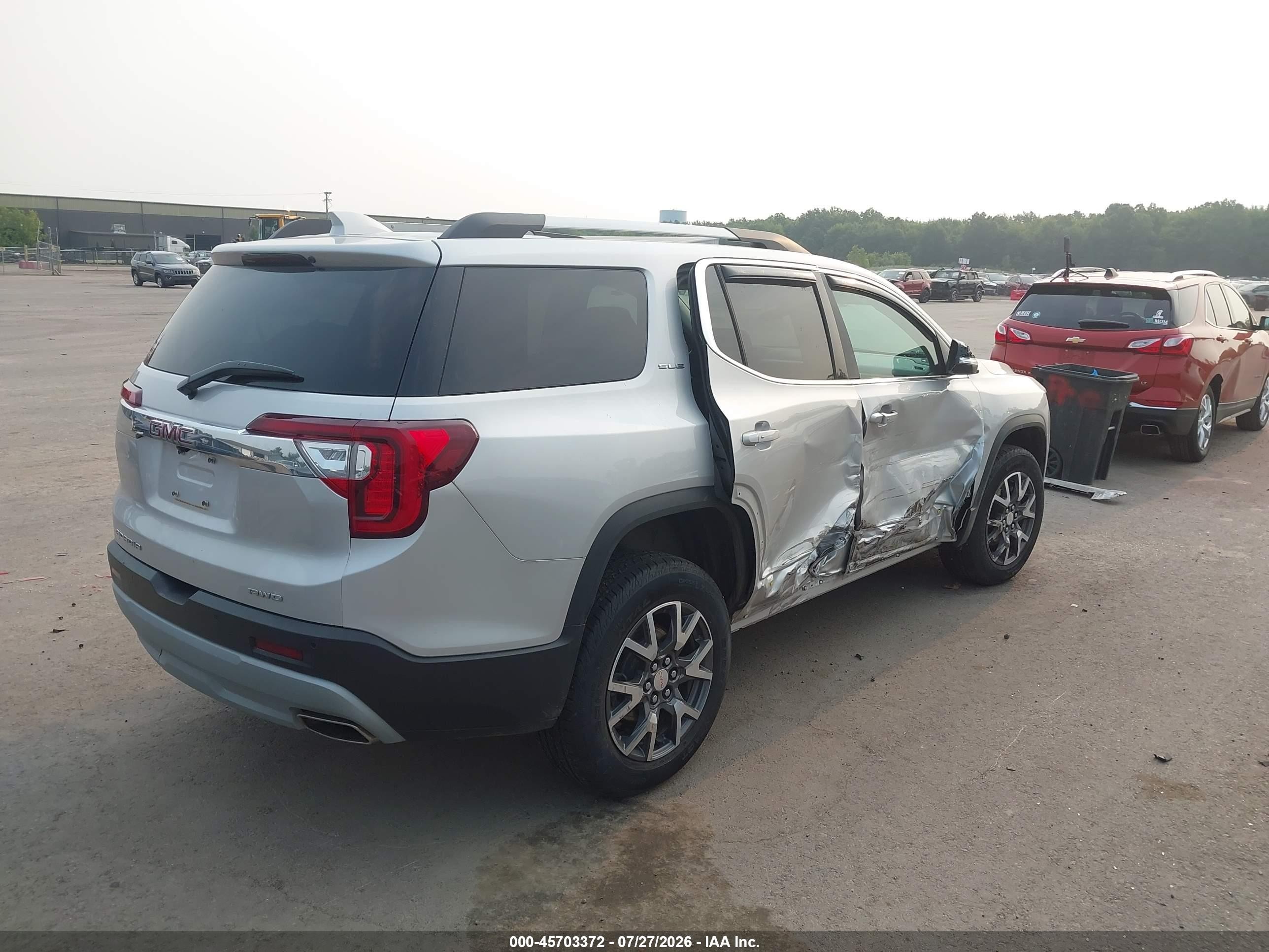 2020 Gmc Acadia Fwd Sle Silver vin: 1GKKNRLS7LZ133631