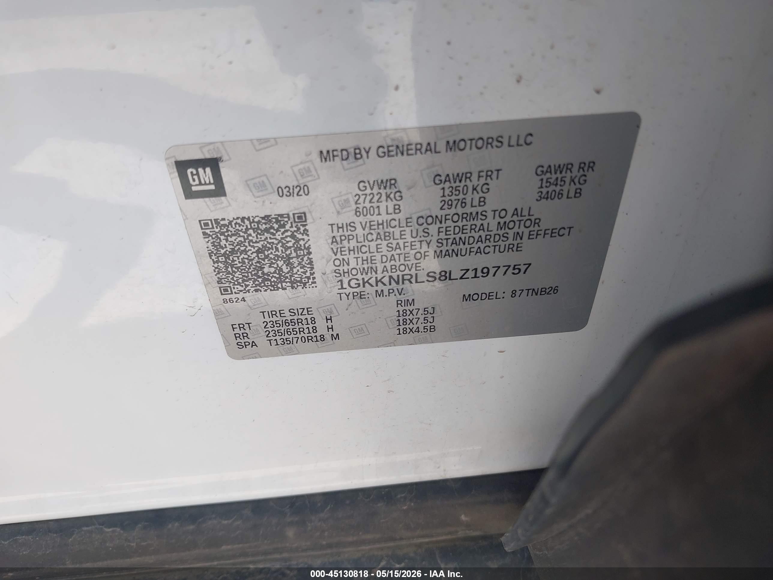 2020 Gmc Acadia Fwd Sle Белый vin: 1GKKNRLS8LZ197757