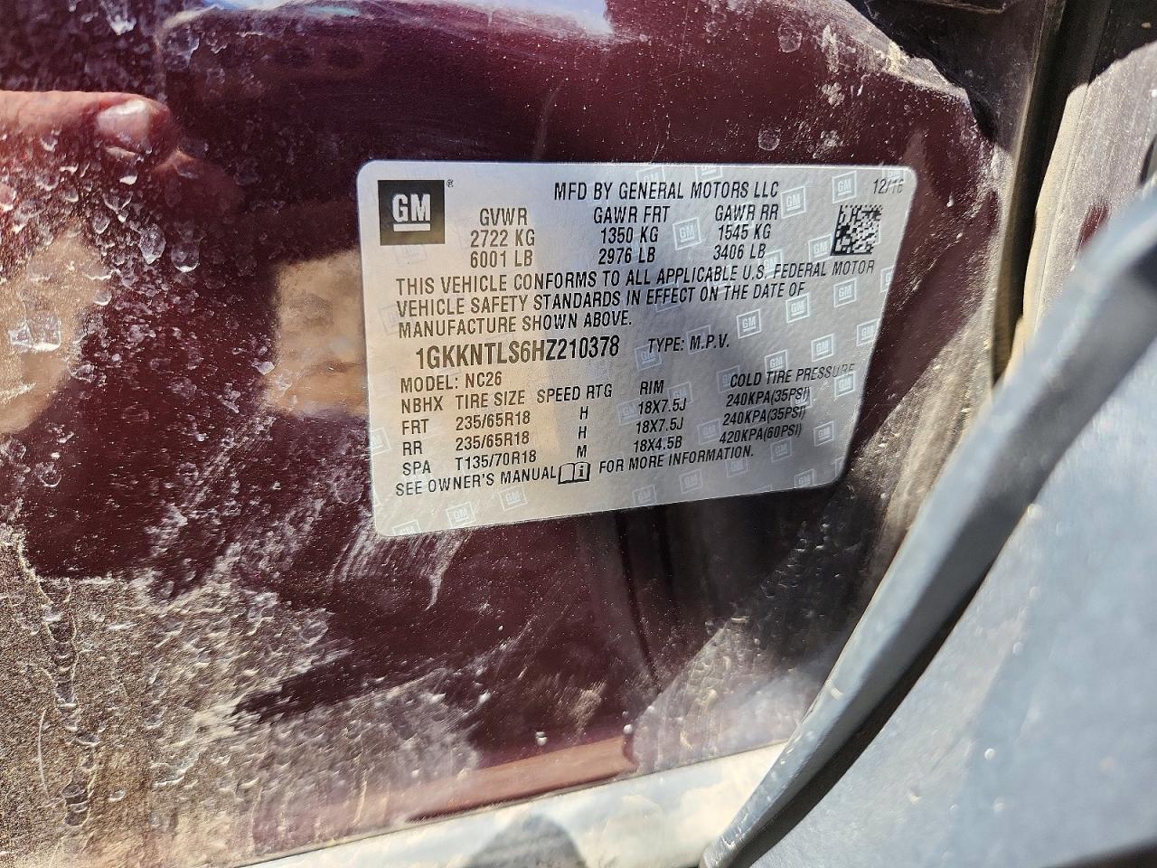 2017 Gmc Acadia All Terrain Purple vin: 1GKKNTLS6HZ210378