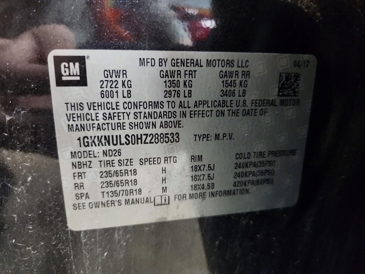 2017 Gmc Acadia Slt-1 Gray vin: 1GKKNULS0HZ288533