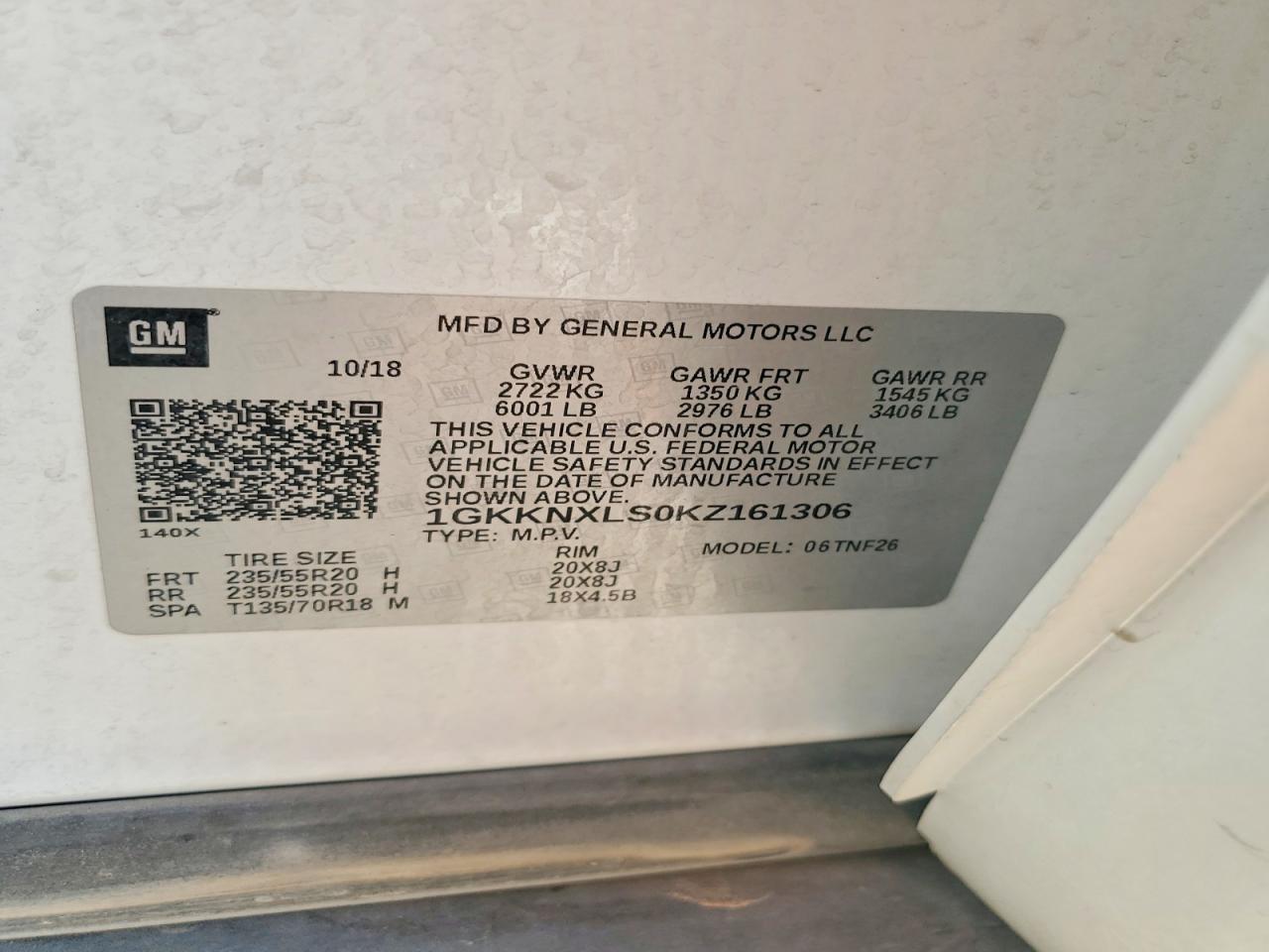 2019 Gmc Acadia Denali White vin: 1GKKNXLS0KZ161306