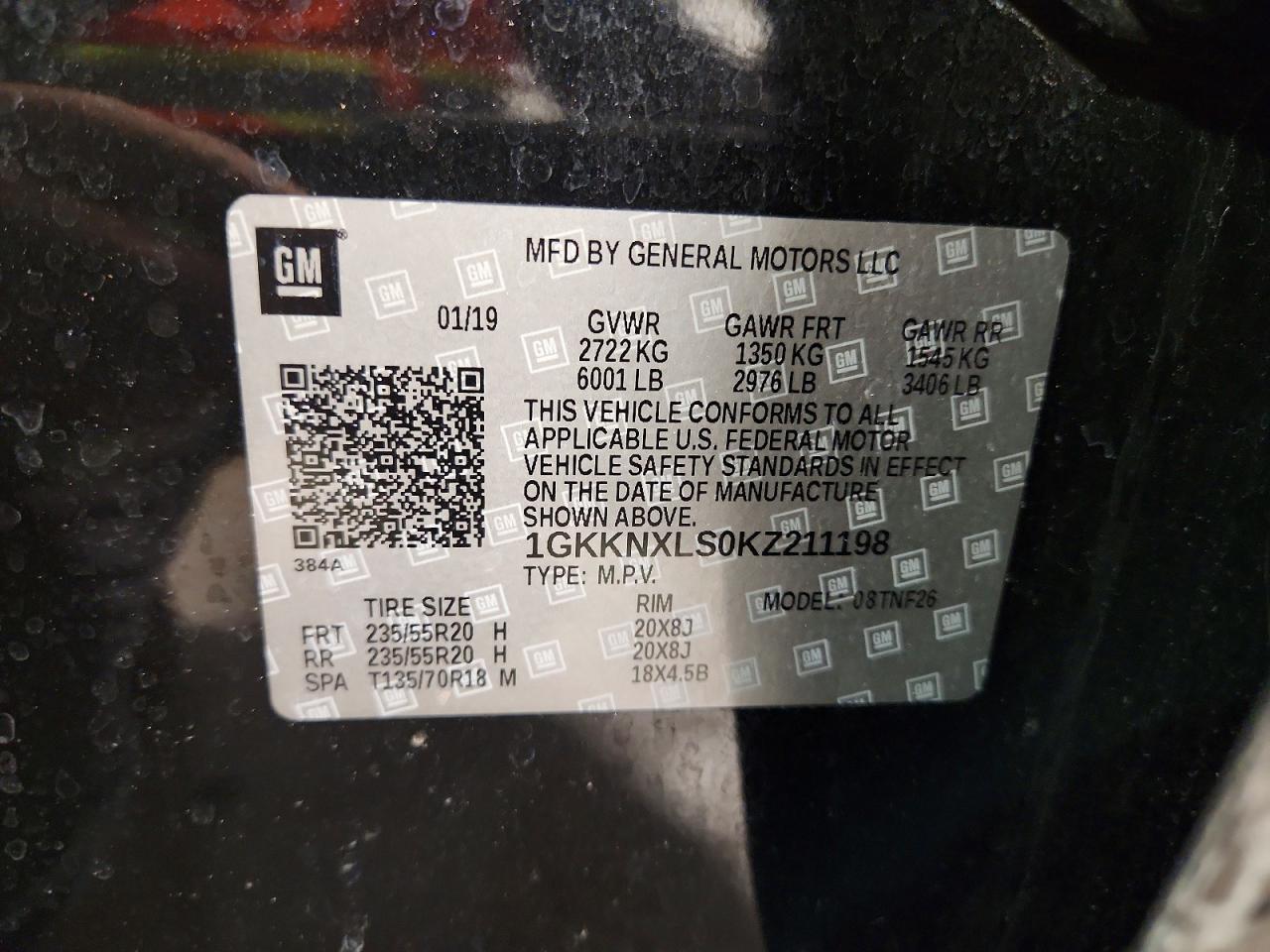 2019 Gmc Acadia Denali Black vin: 1GKKNXLS0KZ211198